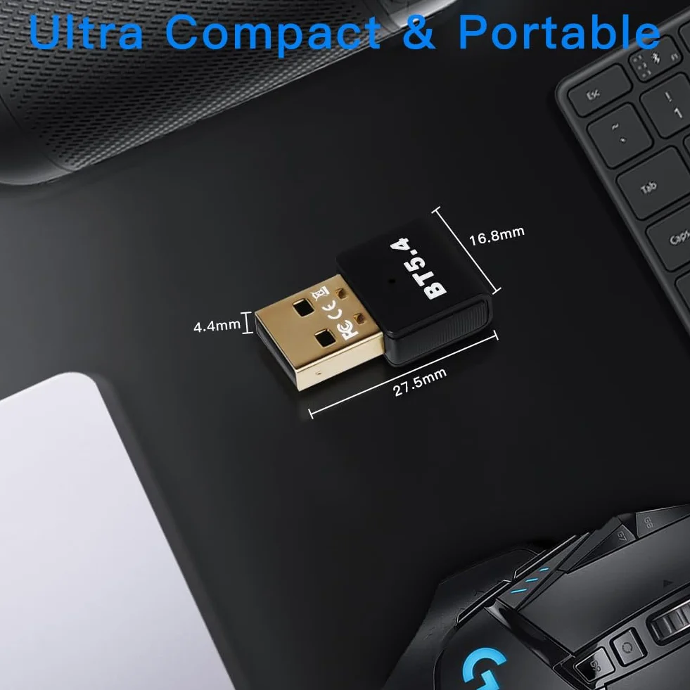 AXFEE Adapter Bluetooth 5.4 USB Dongle Obsługuje Windows 11/10/8.1