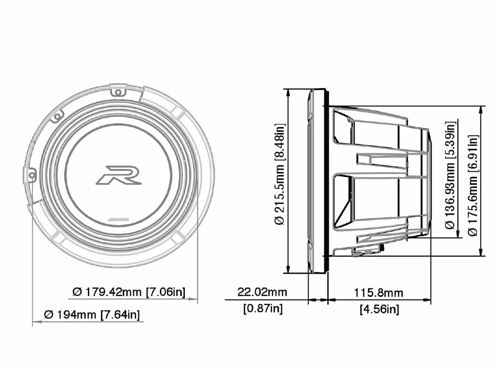 Alpine R2-W8D2-20 cm 2X 2 omy subwoofer