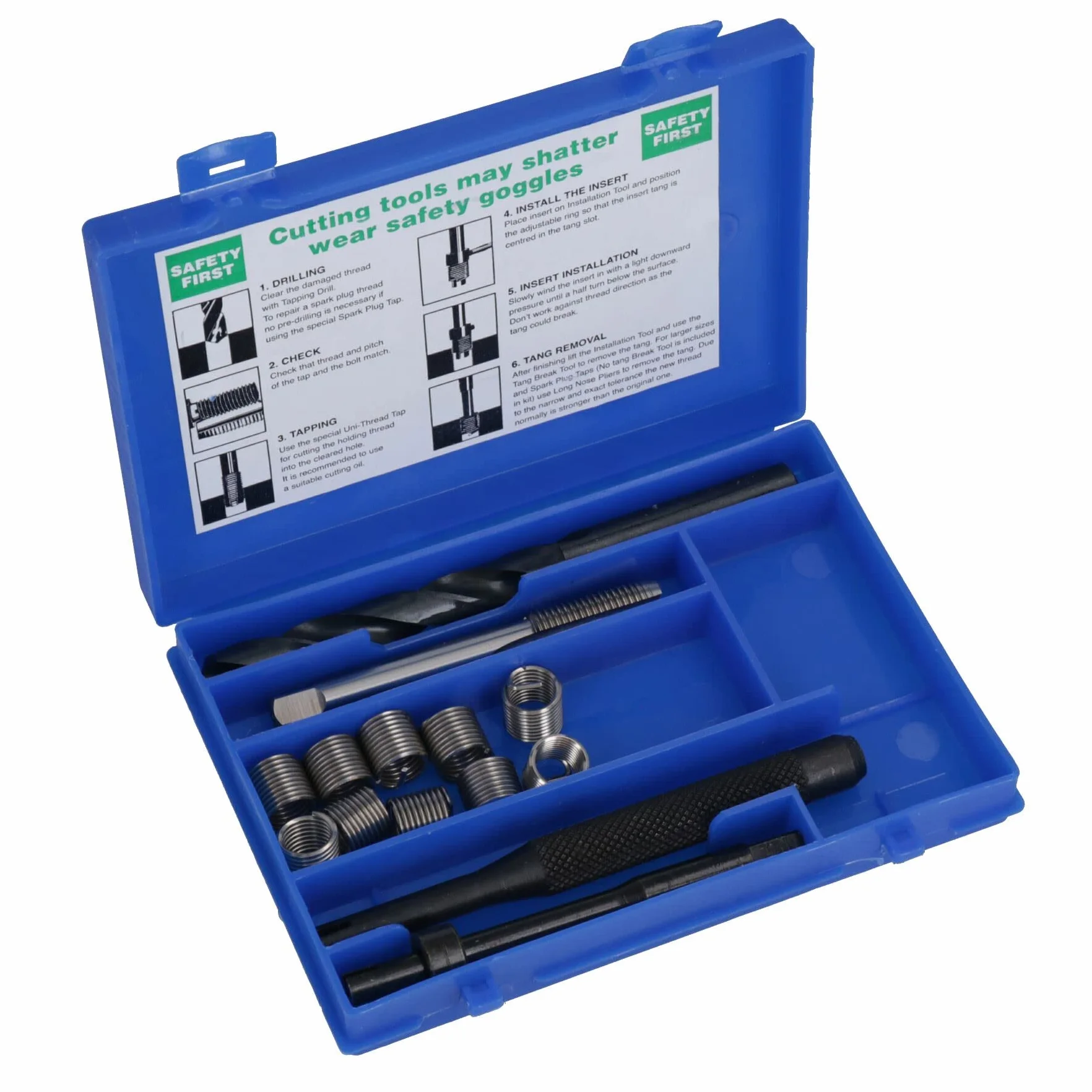 AB Tools-Unithread 7/16 cala x 18 BSF zestaw do naprawy gwintu zwojone gwinty zestaw 14 szt