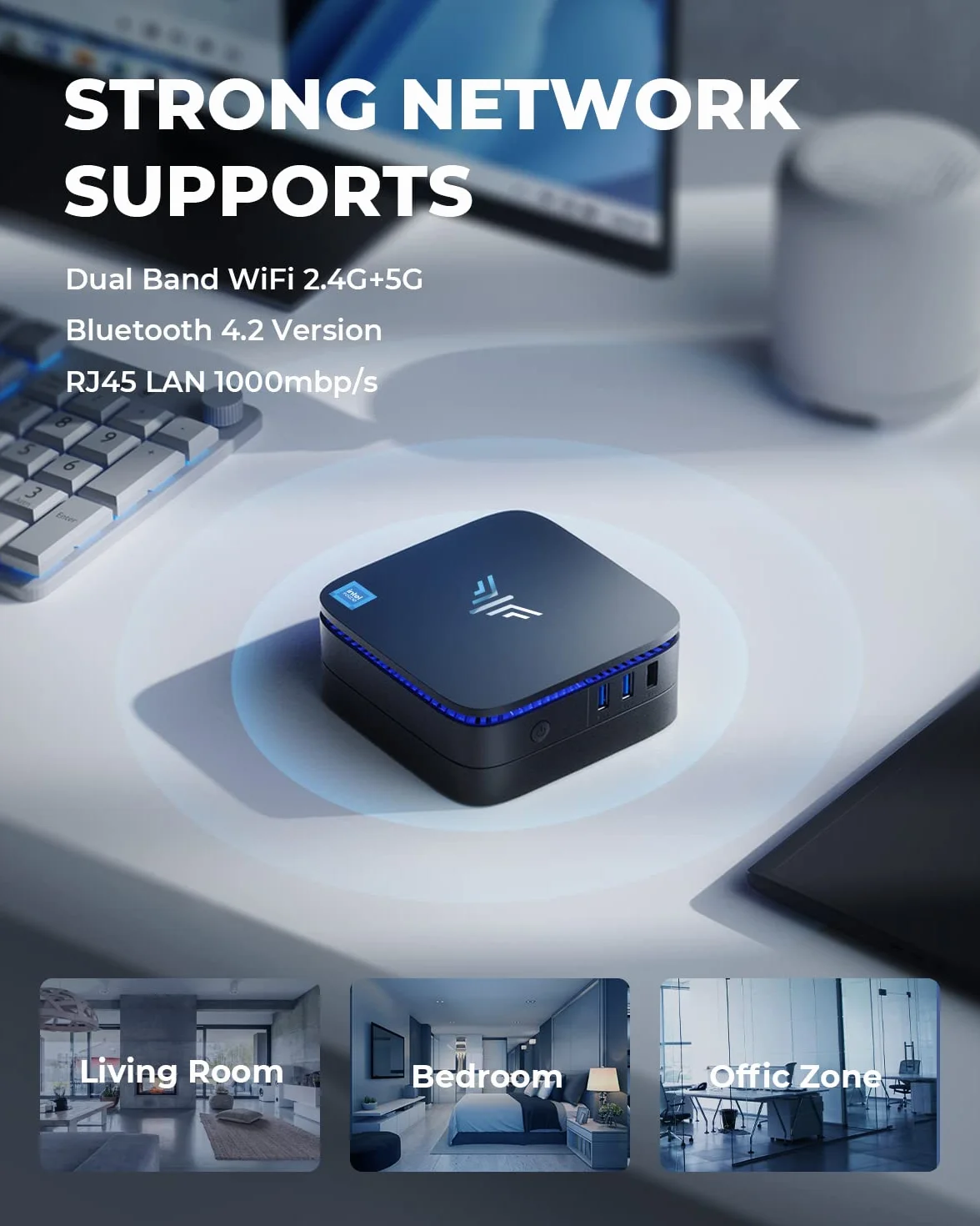 NiPoGi Mini PC Windows 11 Pro 8 GB DDR4 256 GB SSD Alder Lake N95 4K Dual Display WiFi