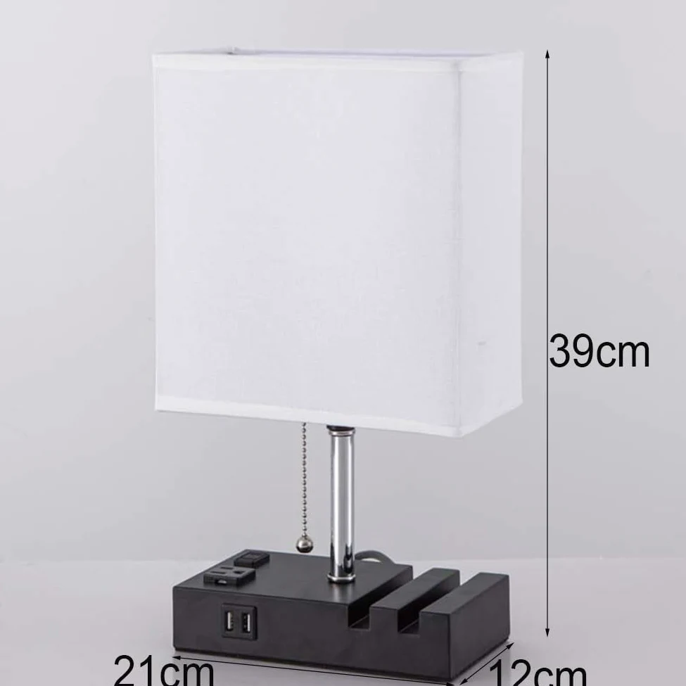 Lampa stołowa z funkcją ładowania, złącze USB A+C, lampki biurkowe, lampki do czytania, abażur lniany, metalowa podstawa, lampki nocne z włącznikiem, sypialnia, salon, biała