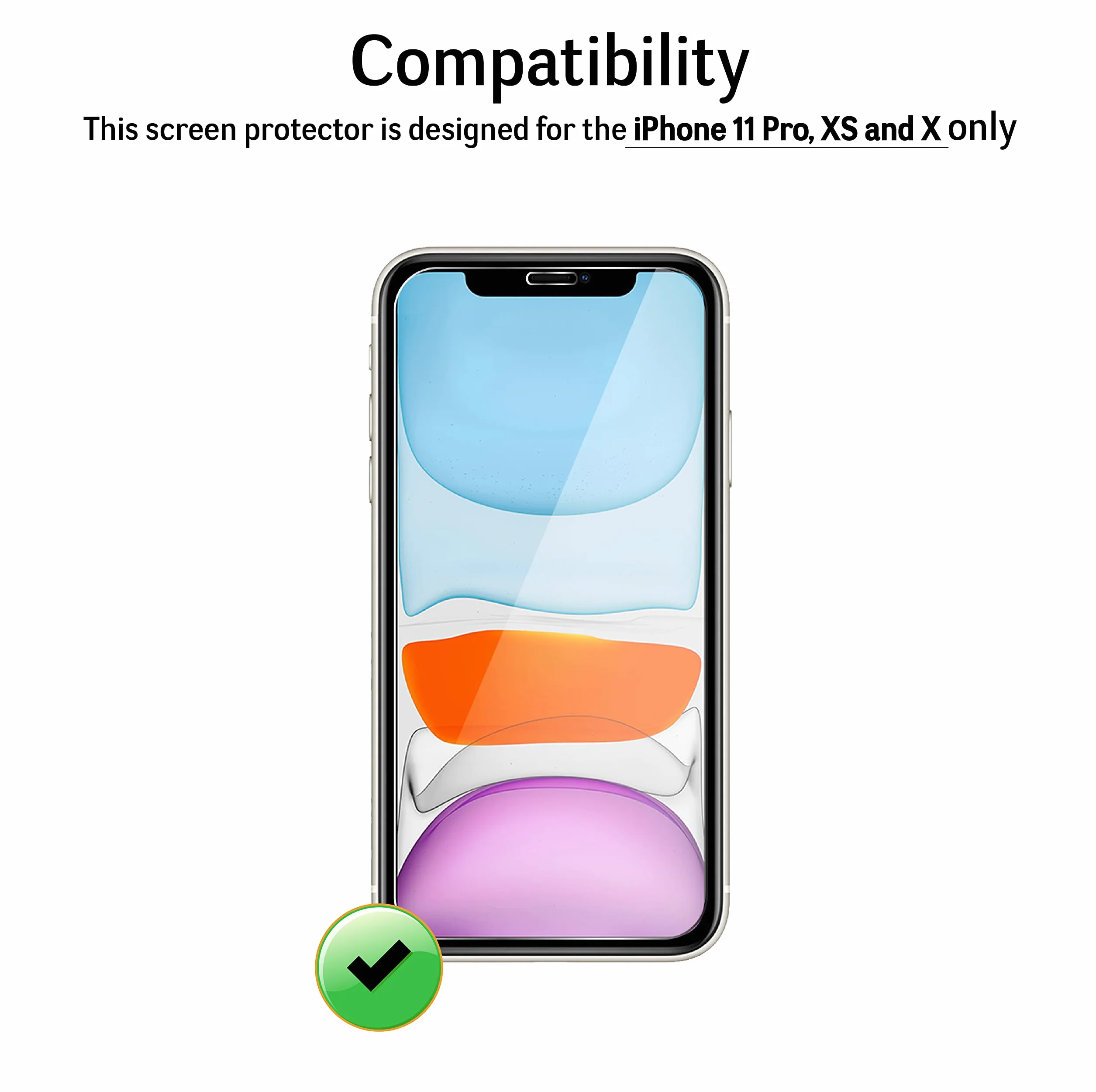Szkło hartowane Ochraniacz ekranu do iPhone 11 Pro, X/XS 3 sztuki