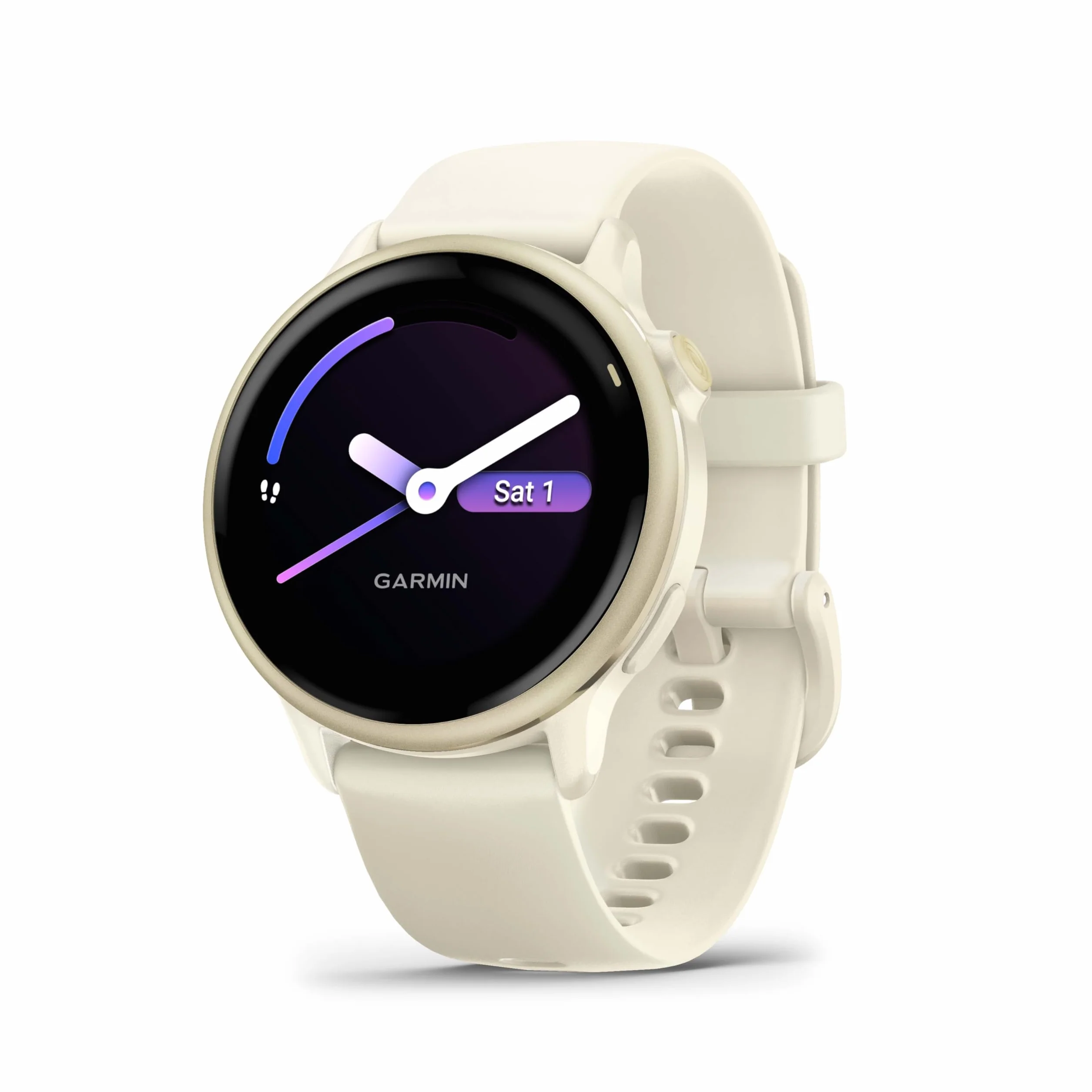 Garmin vívoactive 6 GPS Smartwatch, ekran AMOLED, 42 mm, złoty (Bone/Lunar Gold)