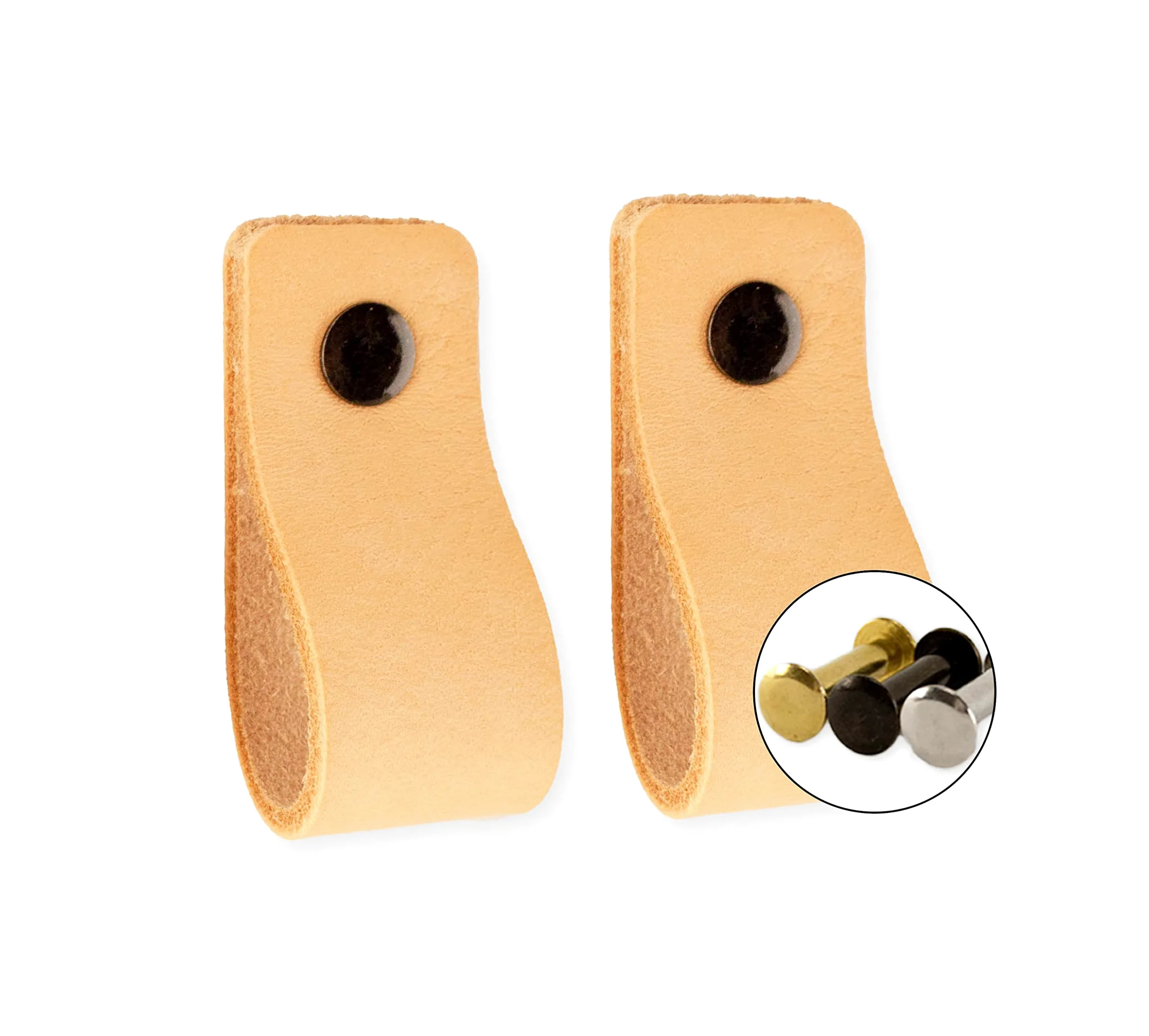 Brute Strength – Skórzane uchwyty meblowe – 12,5 x 2,5 cm – 12 szt. | Uchwyty do szafek, szuflad i komód z pełnoziarnistej skóry; do kuchni, łazienki i mebli drewnianych