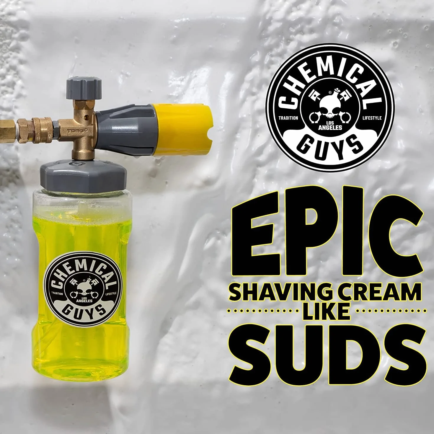 Chemical Guys EQP324 Big Mouth Max Release Foam Cannon (pistolet piankowy do mycia samochodu, mycia w domu i mycia łodzi, które łączy się z myjką ciśnieniową) butelka 970 ml