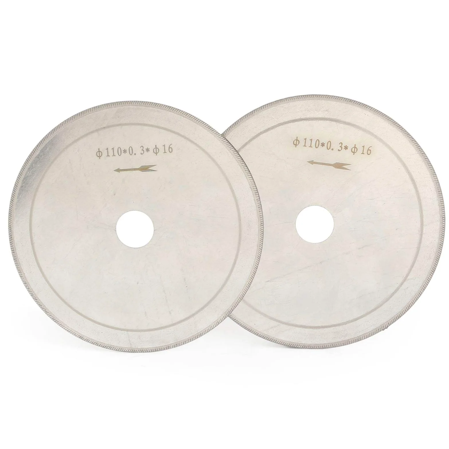 Brzeszczoty do pił tarczowych do bardzo dokładnego 2 sztuk 110 mm Ultra cienka diamentowa tarcza tnąca Ostra piła tarczowa (Color : Silver)