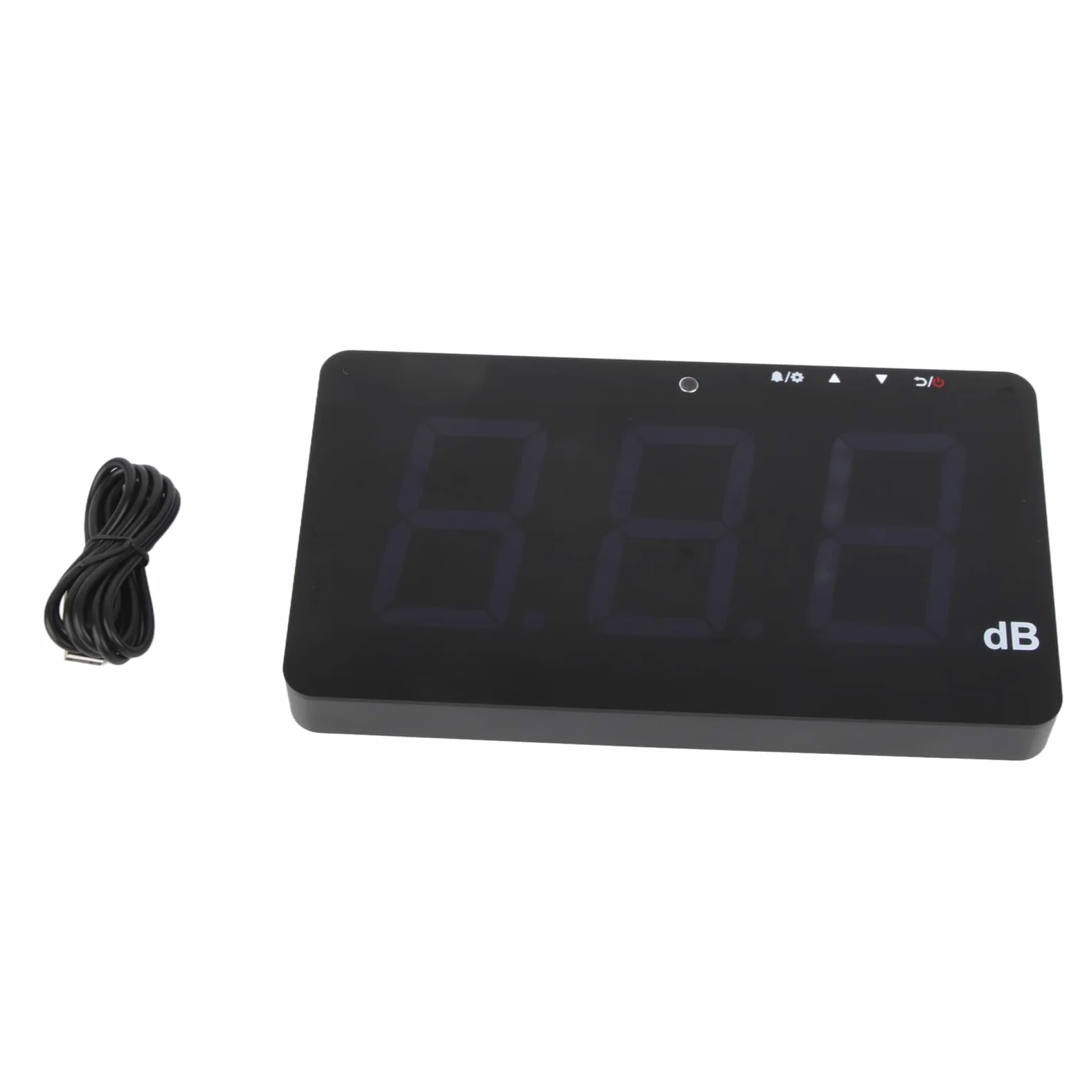 SW - 525A Digital Sound Level Meter | 30-130dB Wall Mount Noise Meter with LCD Display/USB Powered | Factory/Office/Home Noise Monitor