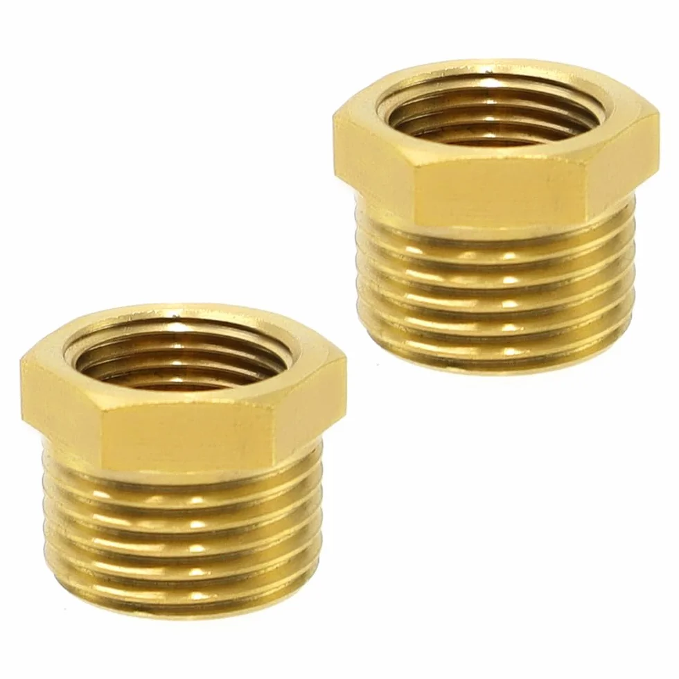 2 sztuki złączka redukcyjna z mosiądzu G1/2" na G3/8" złączka gwintowana G1/2" złączka redukcyjna z mosiądzu gwint zewnętrzny X G3/8" gwint wewnętrzny, do zastosowań komercyjnych i domowych