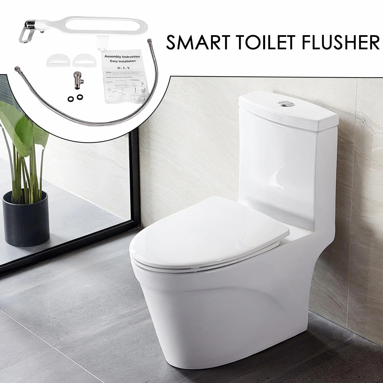 Nak?adka bidet – nieelektryczna nak?adka toalet? z samoczyszcz?cymi si? podwójnymi dyszami z regulowanym ci?nieniem, deska sedesowa, prysznic WC, bia?a