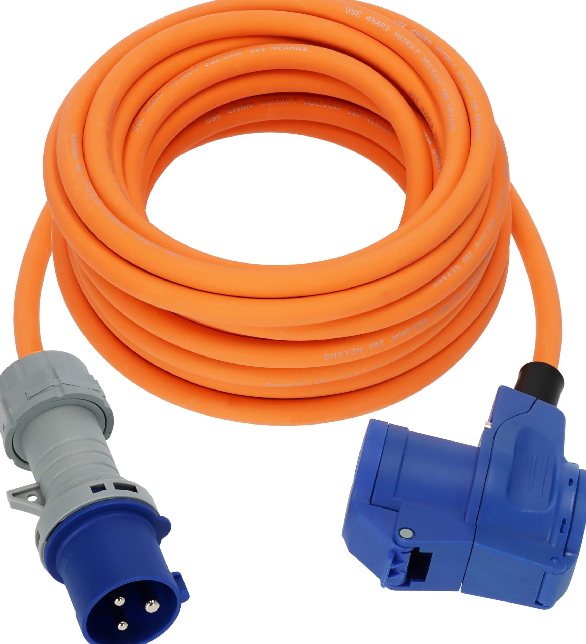 Brennenstuhl Camping przedłużacz z wtyczką CEE i złączem kątowym wraz z gniazdem ochronnym ze wskaźnikiem napięcia LED (10 m, 230 V/16 A, do użytku na zewnątrz, Made in Germany)