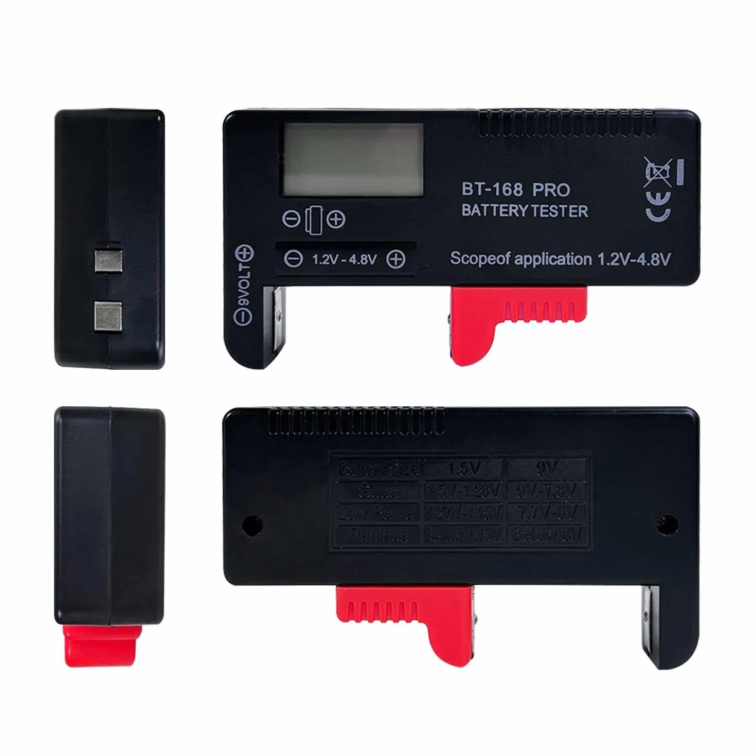 OcioDual BT-168 PRO Cyfrowy tester baterii AAA C D 9V 1,5V 18650 14500 litowe guzikowe