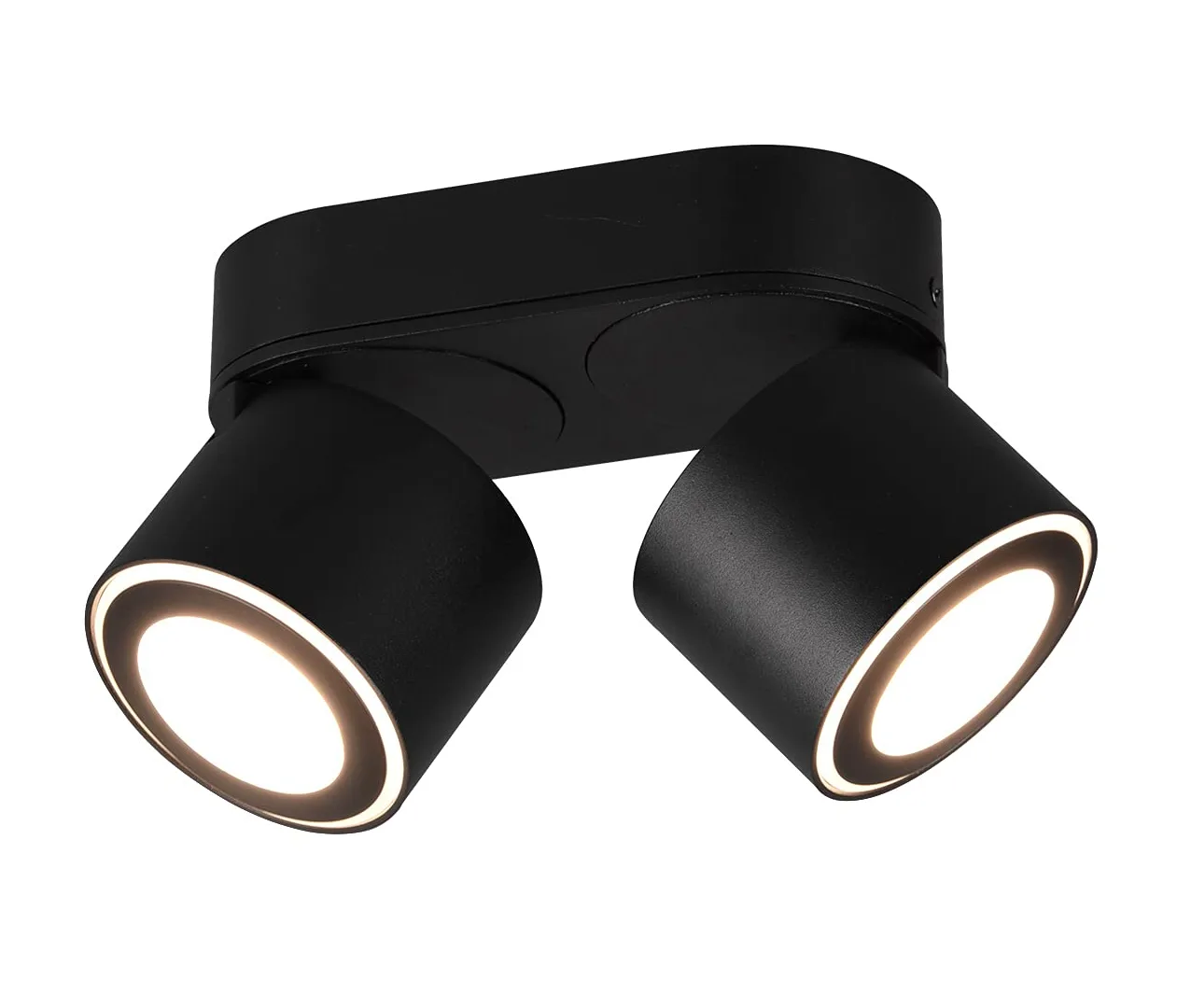 Trio Leuchten Lampa sufitowa LED do zabudowy i zabudowy Taurus 652910232, metal czarny matowy, w zestawie 2 x 3,5 W + 2 x 1,5 W LED