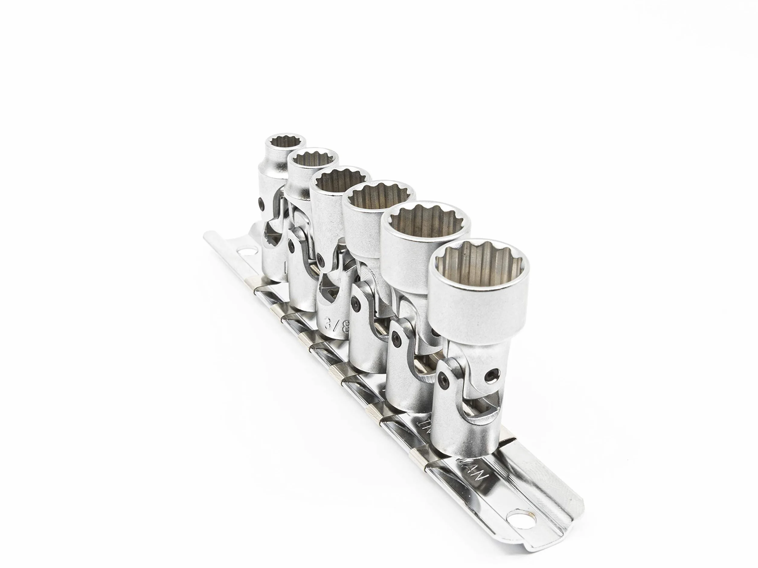 Genius Tools 6-częściowy uniwersalny zestaw nasadek ręcznych 1/4" Drive SAE (12-punktowy), matowe wykończenie - US-206S