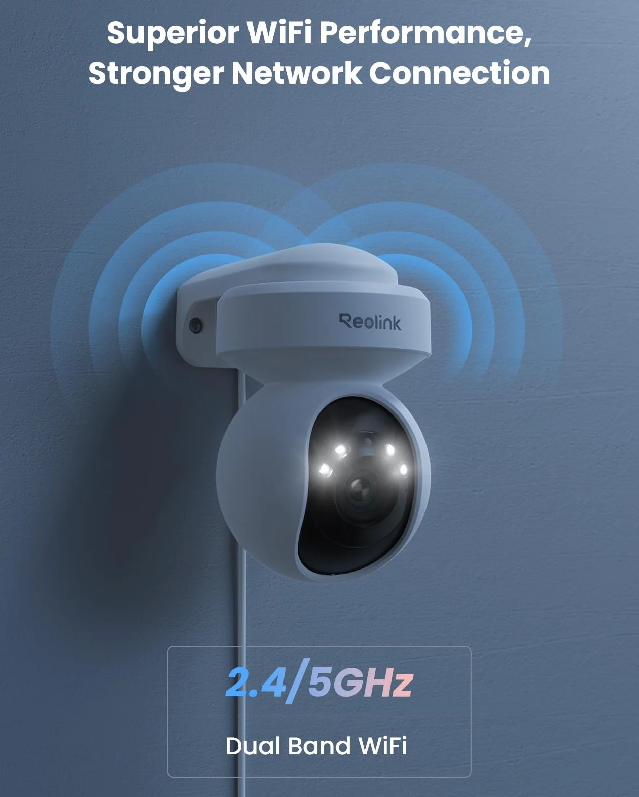Reolink Kamera bezpieczeństwa 5MP PTZ WiFi, 3X zoom optyczny, noktowizja punktowa i kolorowa, WiFi 2,4/5GHz, wykrywanie ludzi, automatyczne śledzenie, dwukierunkowy dźwięk, E1 Outdoor