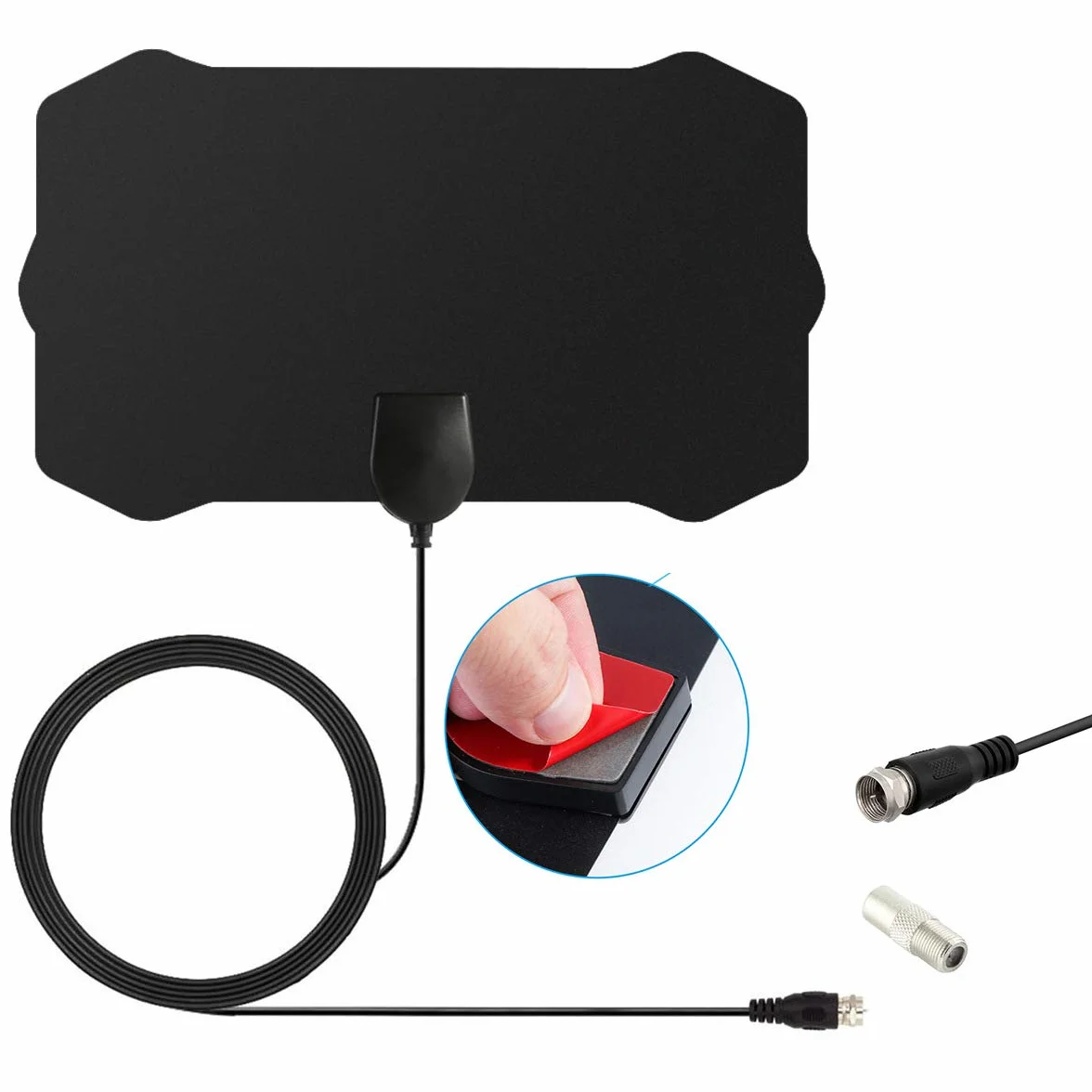 DollaTek Mini antena telewizyjna cyfrowa 50-milowy wzmacniacz sygnału kompatybilny z F-TV, antena wewnętrzna HDTV 4K ATSC