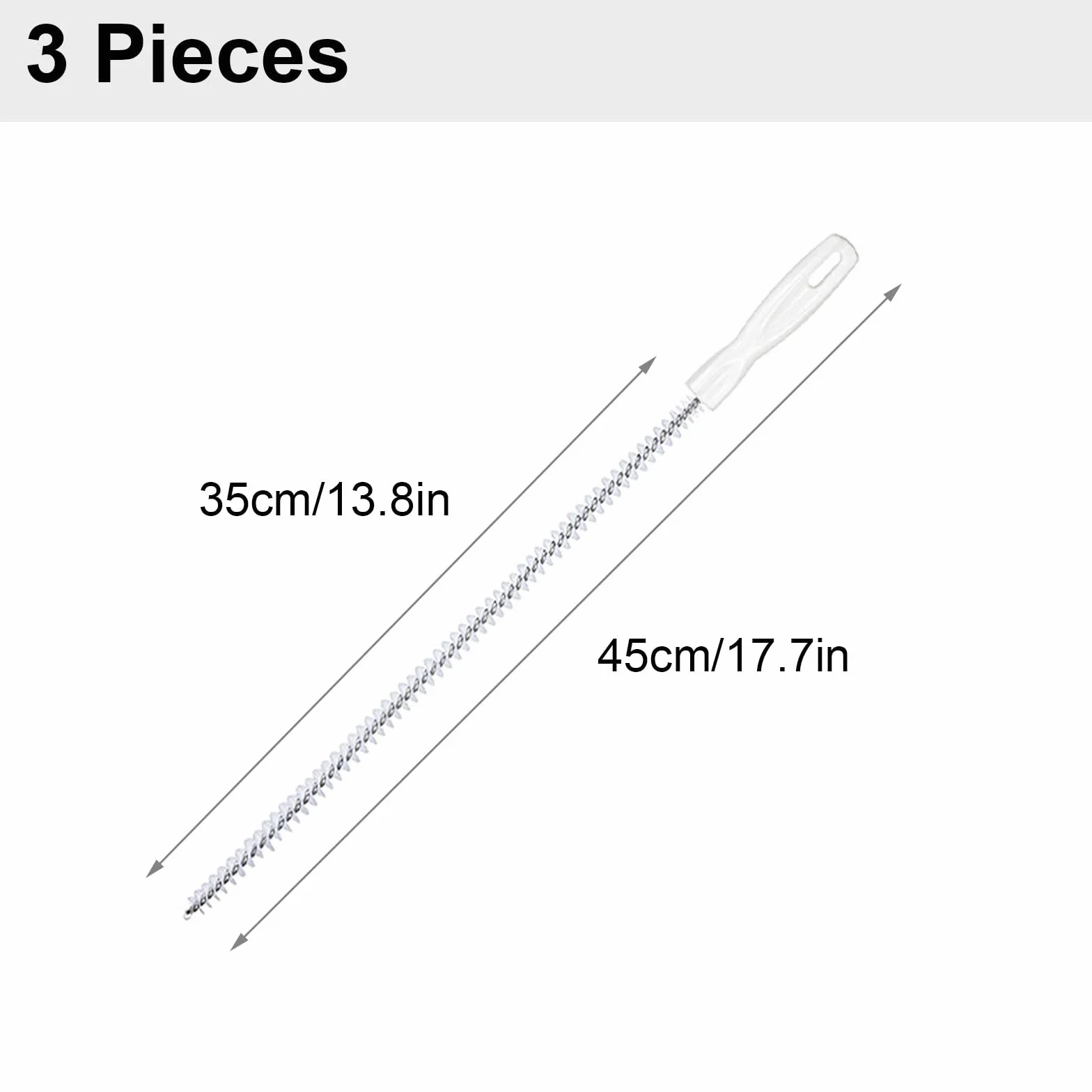 KEYRI 3 szt. Szczotka do czyszczenia odpływu, elastyczna szczotka do czyszczenia rur 45 cm, narzędzie do spustu do usuwania włosów i odblokowywania, do czyszczenia łazienki kuchni (3 sztuki)