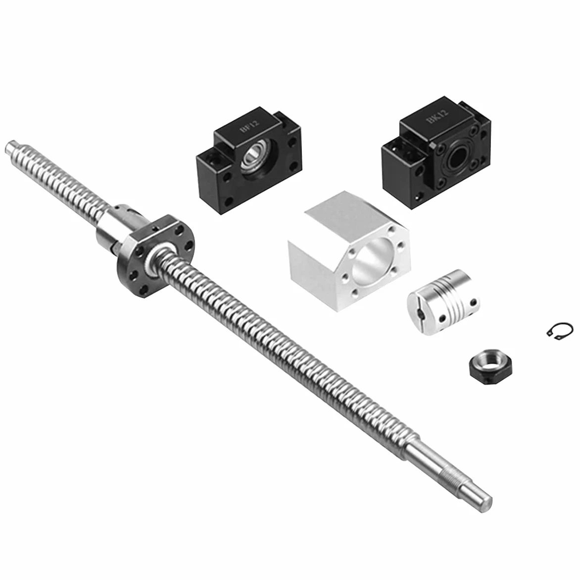ANWOK Zestaw wrzeciona kulowego SFU1605-450 mm z nakrętką kulową i wspornikiem końcowym łożyska BK/BF10 do szlifierki grawerowania CNC