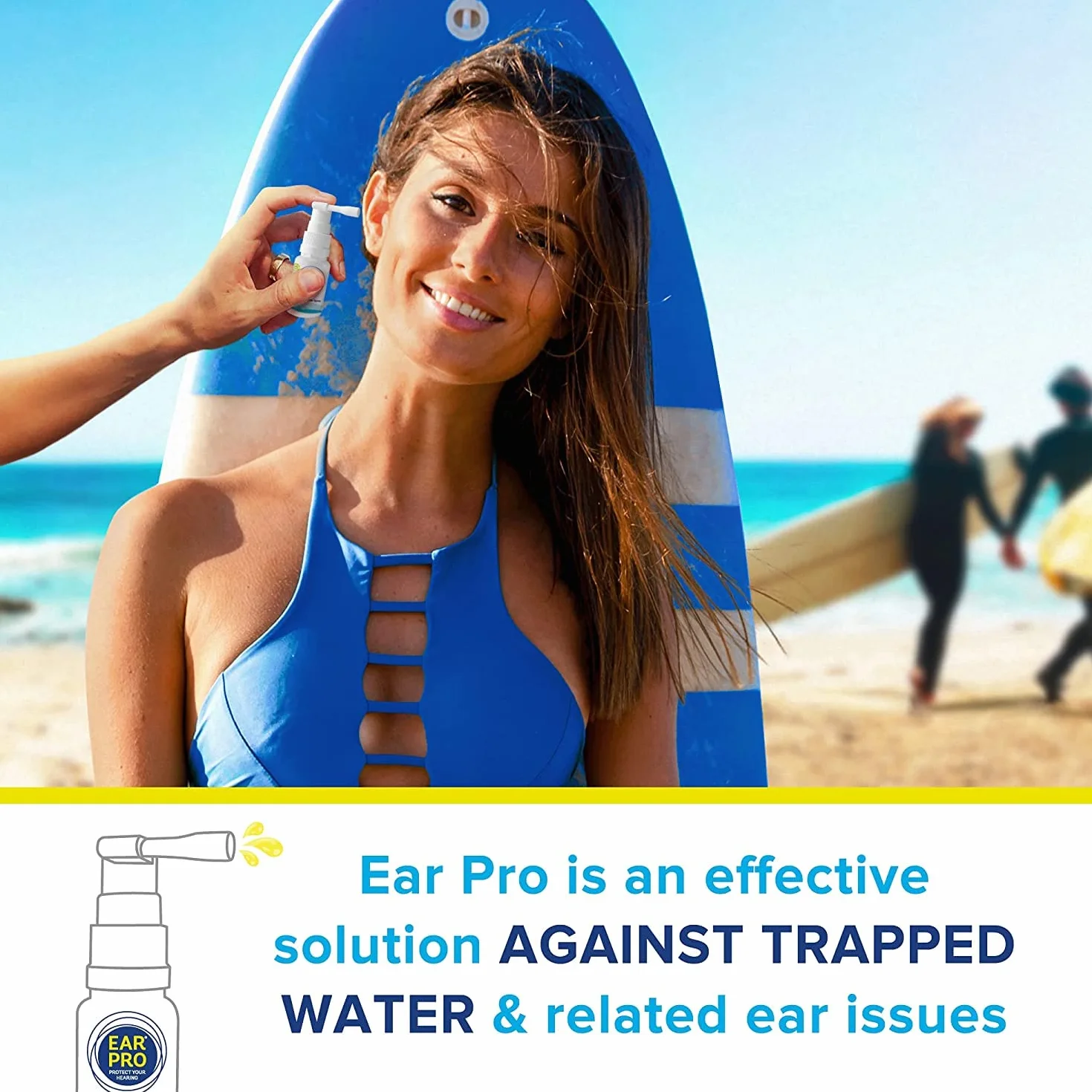 Ear Pro naturalny spray do uszu dla dzieci i dorosłych – łatwy w użyciu spray do uszu zapobiegający przedostawaniu się wody, dolegliwościom uszu i do ochrony słuchu (2 sztuki, 400 zastosowań)
