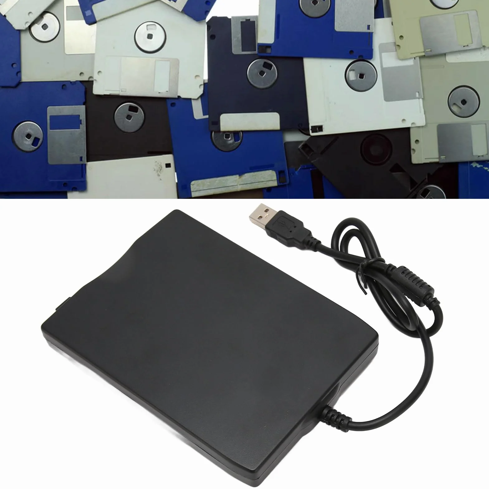 Zewnętrzna Stacja Dyskietek USB 3,5 Cala FDD 1,44 MB do PC Windows XP 7 8 10 11 Plug and Play