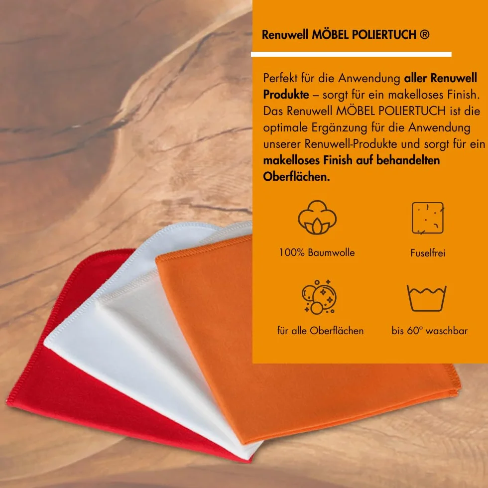 Renuwell Ściereczka do polerowania mebli 4 sztuki + regenerator mebli 500 ml zestaw ekonomiczny