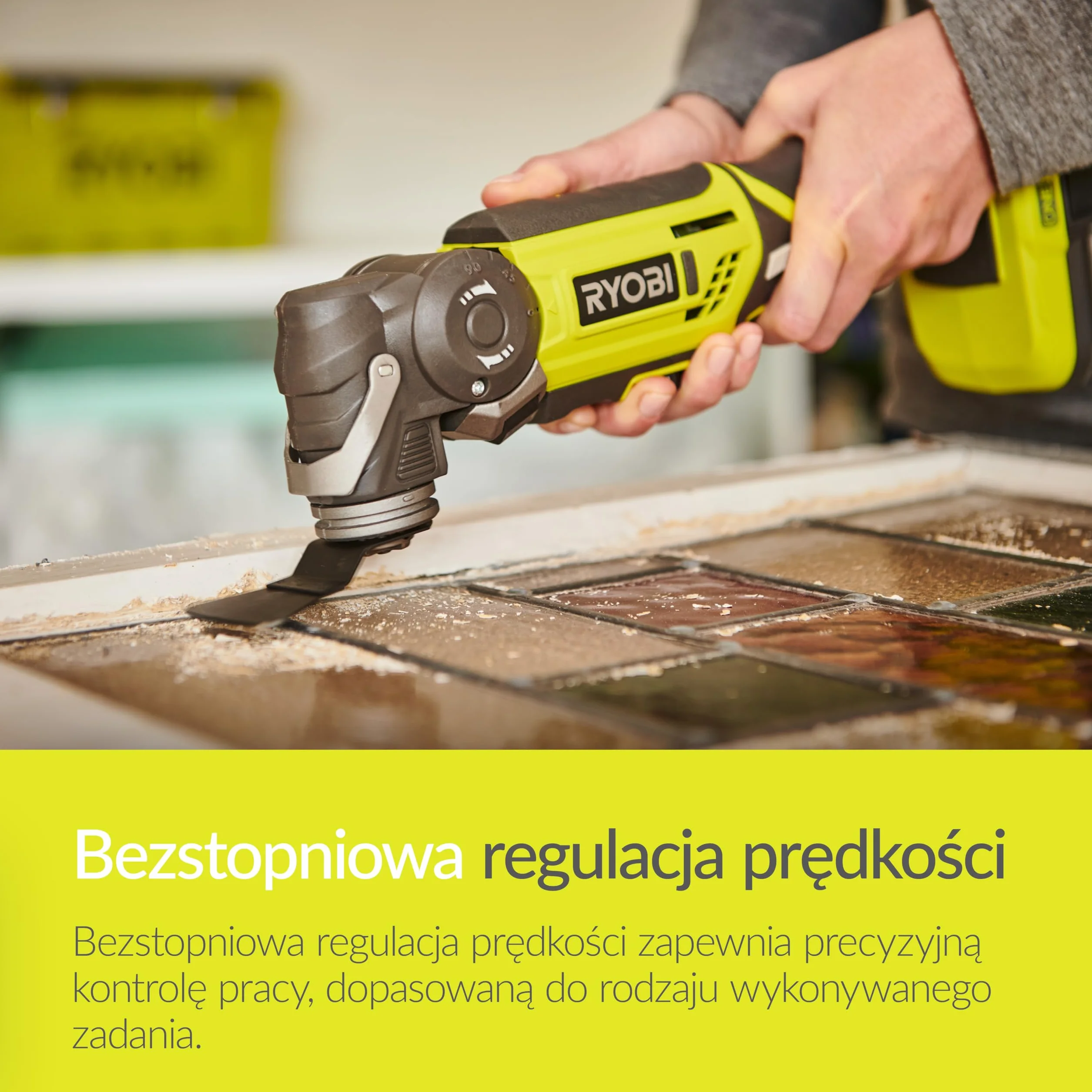 Ryobi ONE+ R18MT-0 18V Bezprzewodowe Narzędzie Wielofunkcyjne, Narzędzie Zerowe, Hyper Green