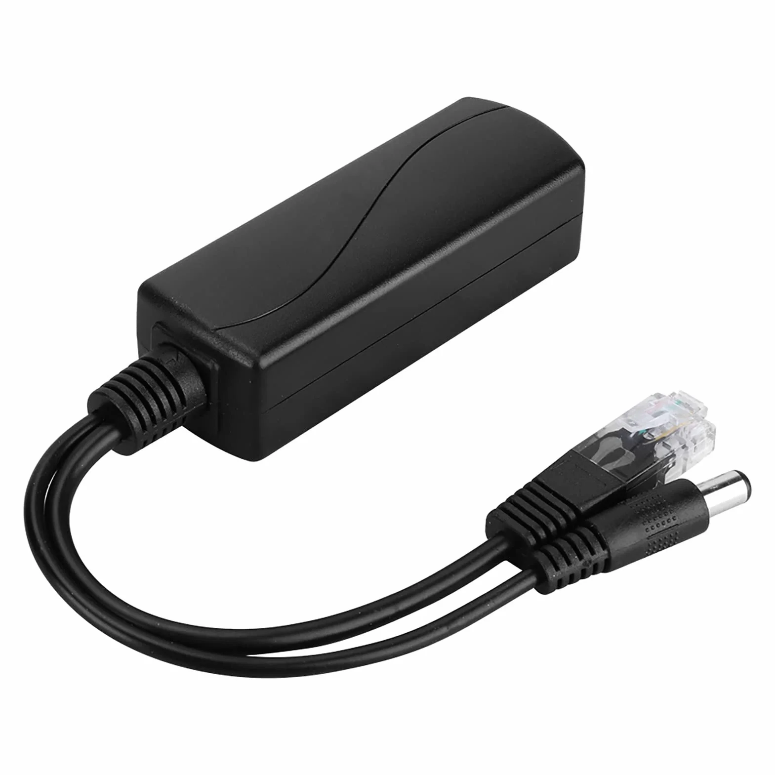 Kabel Adaptera Rozgałęźnika POE 48 V do 12 V do, Trwała i łatwa Instalacja, Rozdzielenie Sygnału Zasilania i Danych, 1 Opakowanie