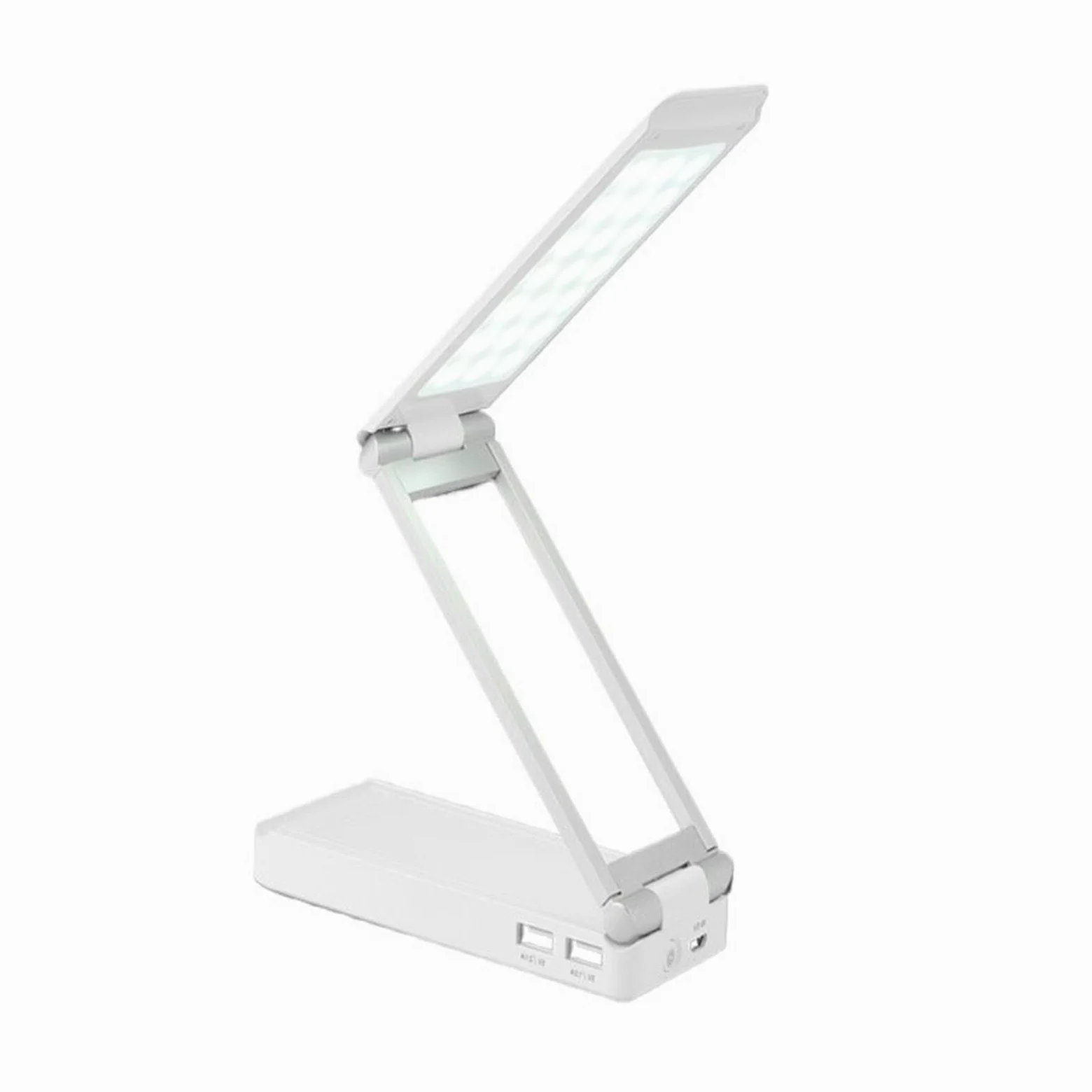 Lampa stołowa Przenośna składana lampa biurkowa, ściemniana lampa biurkowa LED z 5 trybami świecenia, lampa do nauki czytania z ochroną oczu i 2 portami ładowania USB Lampka nocna