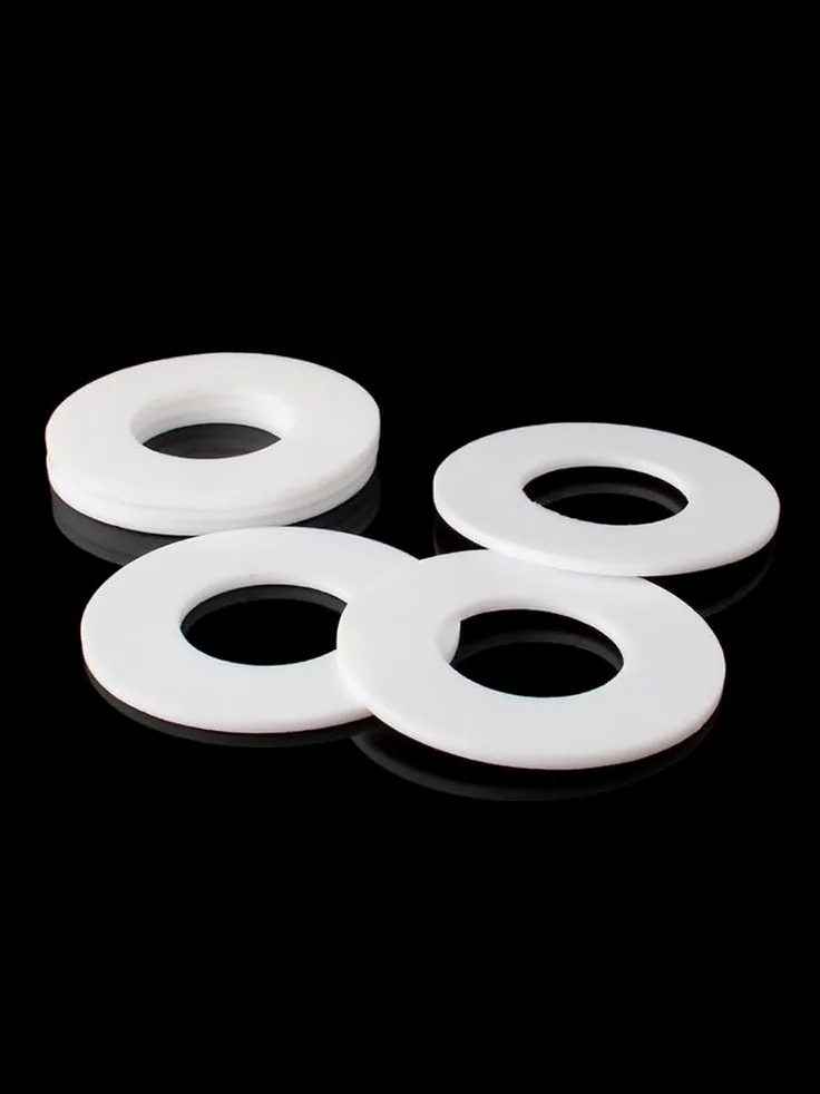 Podkładki płaskie PTFE, Opakowanie 20 sztuk płaskiej uszczelki PTFE do manometru, biała średnica wewnętrzna 31,5-60 mm(48x58x1.5mm)