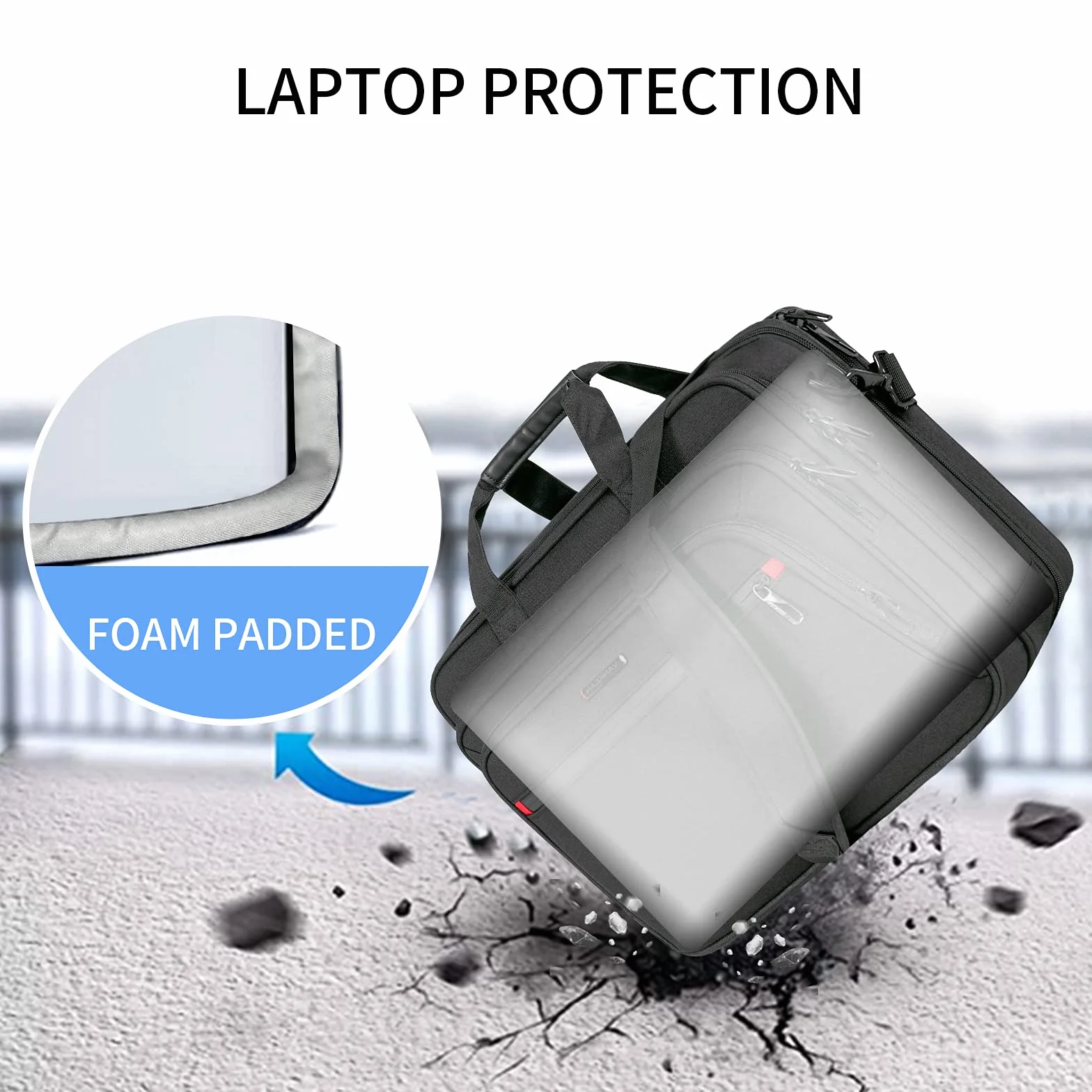 VANKEAN Aktówka na laptopa 17,3 cala rozszerzalna wodoszczelna torba komputerowa do podróży biznesu