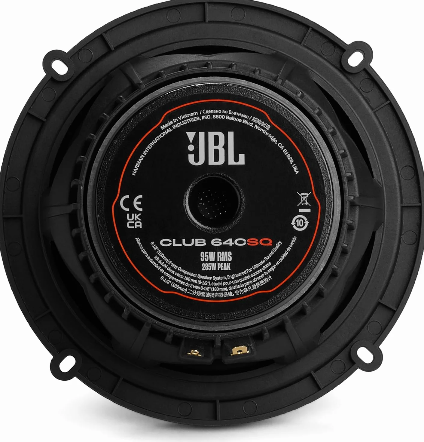 JBL Club 64CSQ Gen 3-165 mm zestaw głośników samochodowych firmy Harman Kardon w wysokiej jakości dźwięku – Ultimate Compo Upgrade: 285 W, głośnik niskotonowy z włókna węglowego i niesamowity magnes