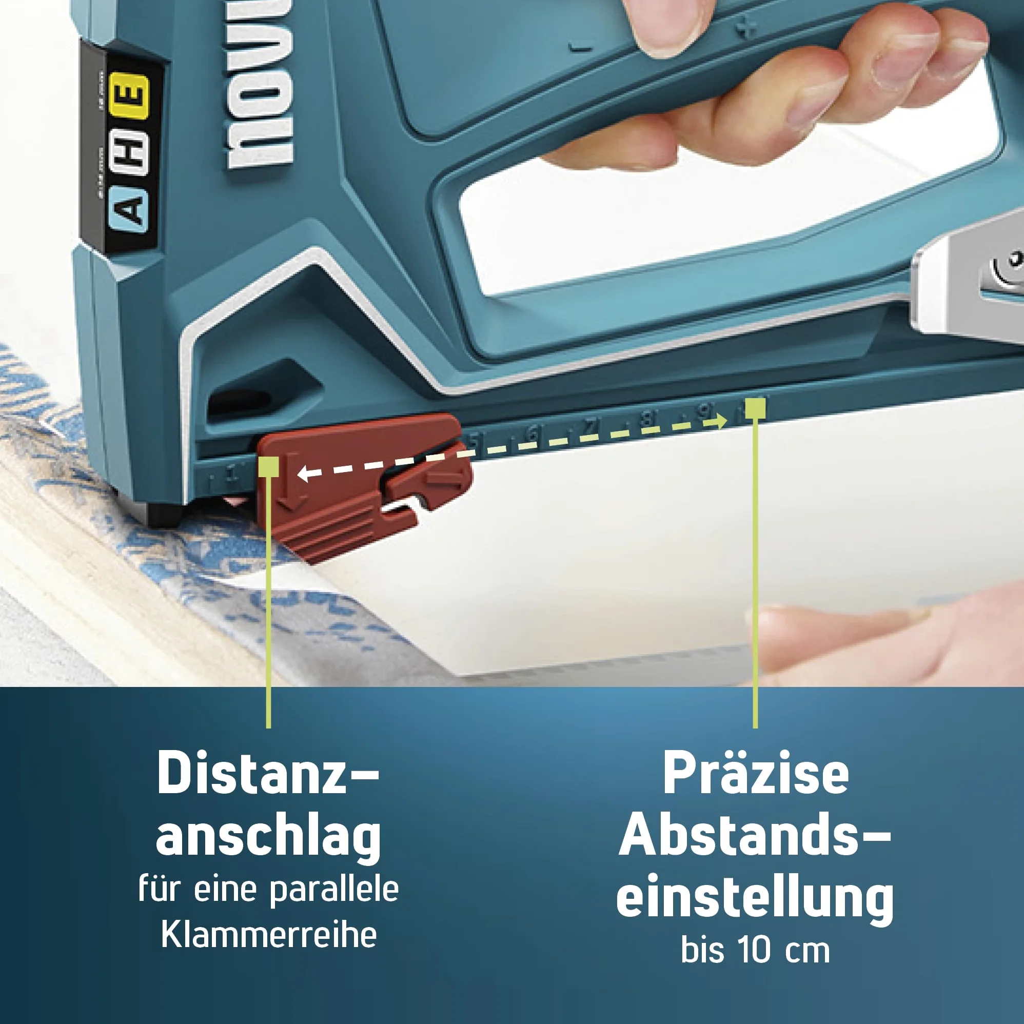 NOVUS TOOLS Zszywacz ręczny J-50, zestaw z 1800 zszywkami, profesjonalny zszywacz do drewna z aluminiową obudową, regulacja siły uderzenia, ogranicznik dystansowy │ do zszywek z drutu drobnego 6-14 mm