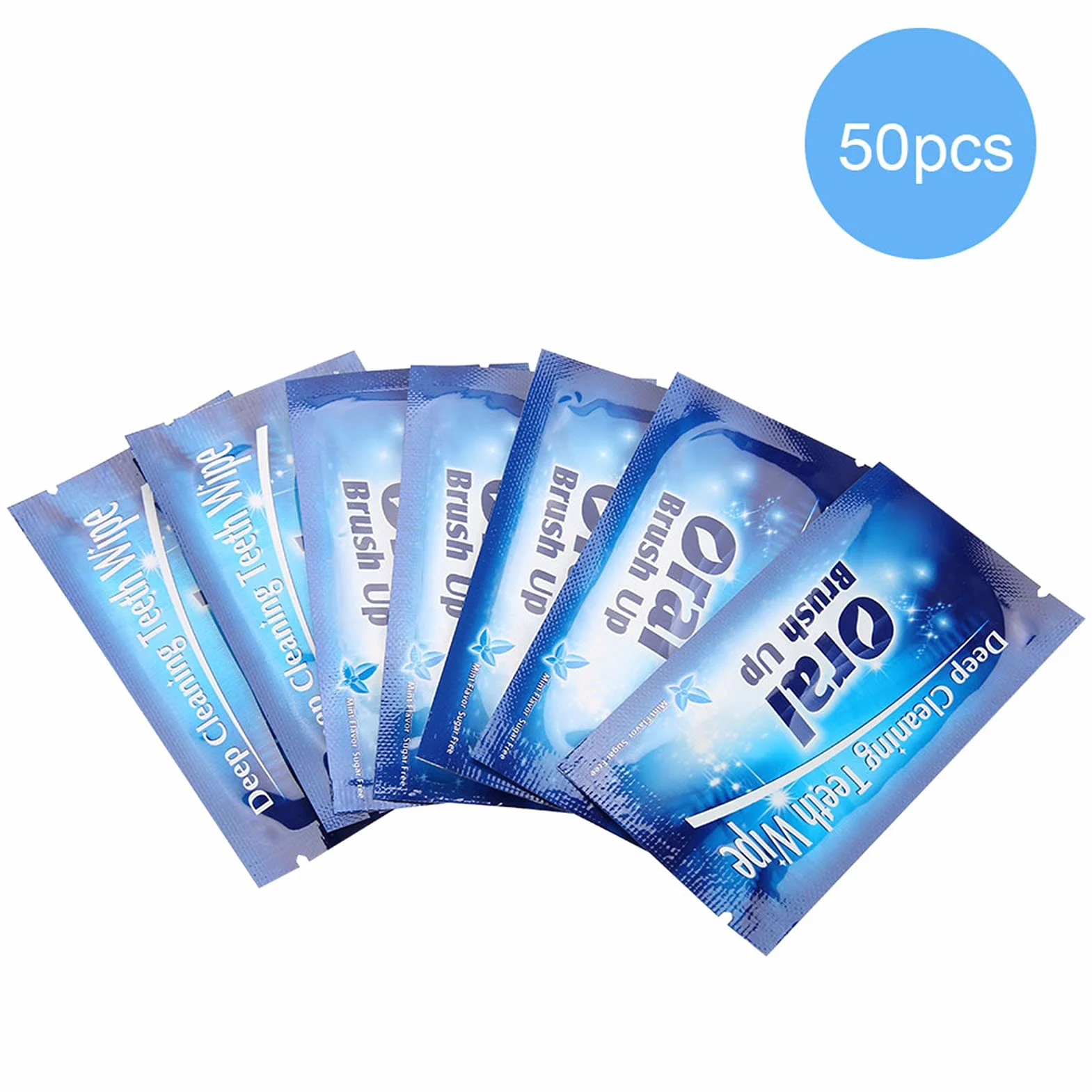 Lens CleanerGel, ściereczka do zębów, 50 sztuk czystych chusteczek do zębów ściereczka do czyszczenia zębów narzędzie do głębokiego czyszczenia jamy ustnej