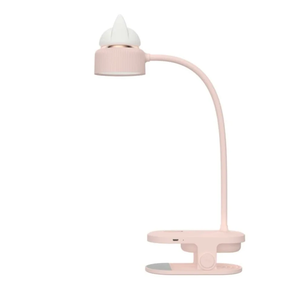 Lampka Nocna Lampka do Czytania Lampa Biurkowa LED USB Do Ładowania Lampka Stołowa Do Czytania Badania Lampa Stołowa Biurowa Przenośna Lampka Nocna Do Zginania Lampka Nocna Lampa Robocza(Pink,Clip sty