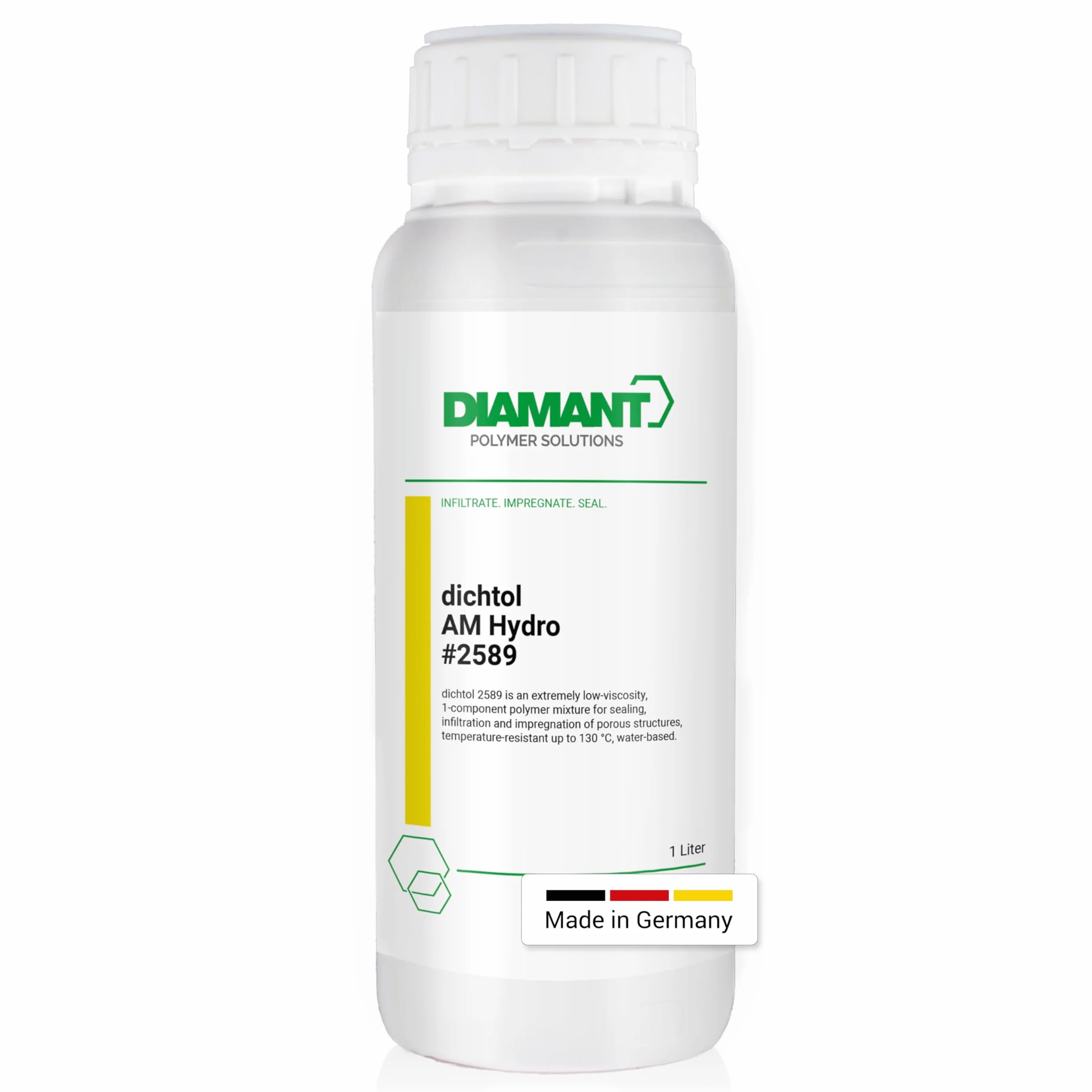 DIAMANT Dichtol AM Hydro 1L - uszczelniacz na bazie wody do druku 3D, gazowy i wodoodporny, bez rozpuszczalników, do części drukarskich PLA, ABS, FDM i SLS, impregnacja addytywna