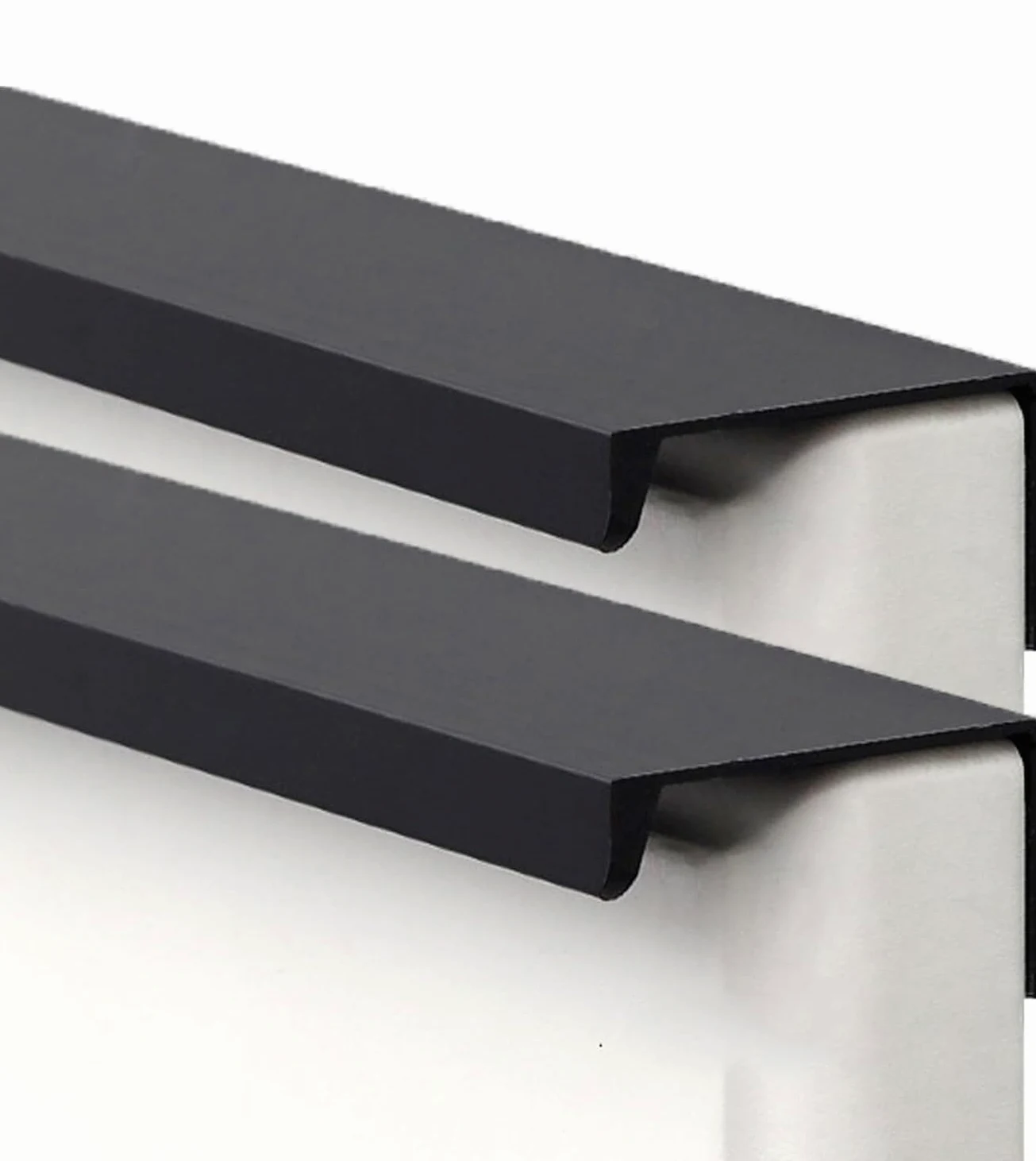 Uchwyty do szafek z ukrytą krawędzią ze stopu aluminium, czarne, różne rozmiary, opakowanie 2 sztuki(Overall length 1000mm)
