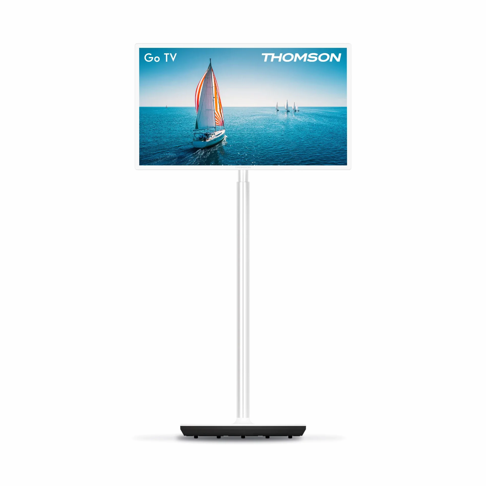 Thomson Go TV 32 cale (81 cm), przenośny telewizor z systemem Android – HD Ready (1366×768), sterowanie głosowe, Bluetooth 5.1, Wi-Fi, funkcja hotspotu, do 4 godzin pracy na baterii
