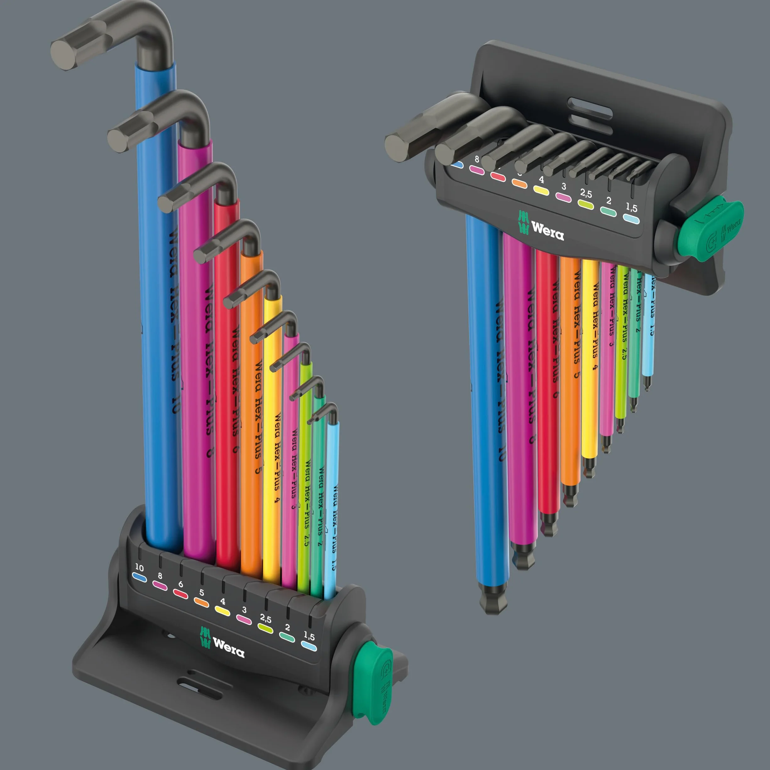 Wera 05133165001 950/9 Hex-Plus Multicolour 3 zestaw kluczy kątowych, metryczny, BlackLaser, 12-częściowy