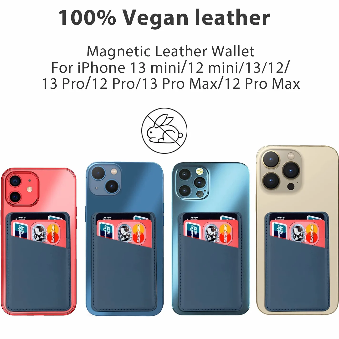 Magnetic Wallet etui kompatybilne z iPhone 16 15 14 13 12 Pro Max Plus Pro Mini Mag-Safe Wallet, Skórzane etui na karty kredytowe, portfel do iPhone, pasuje do 2 kart, magnetyczny uchwyt na karty