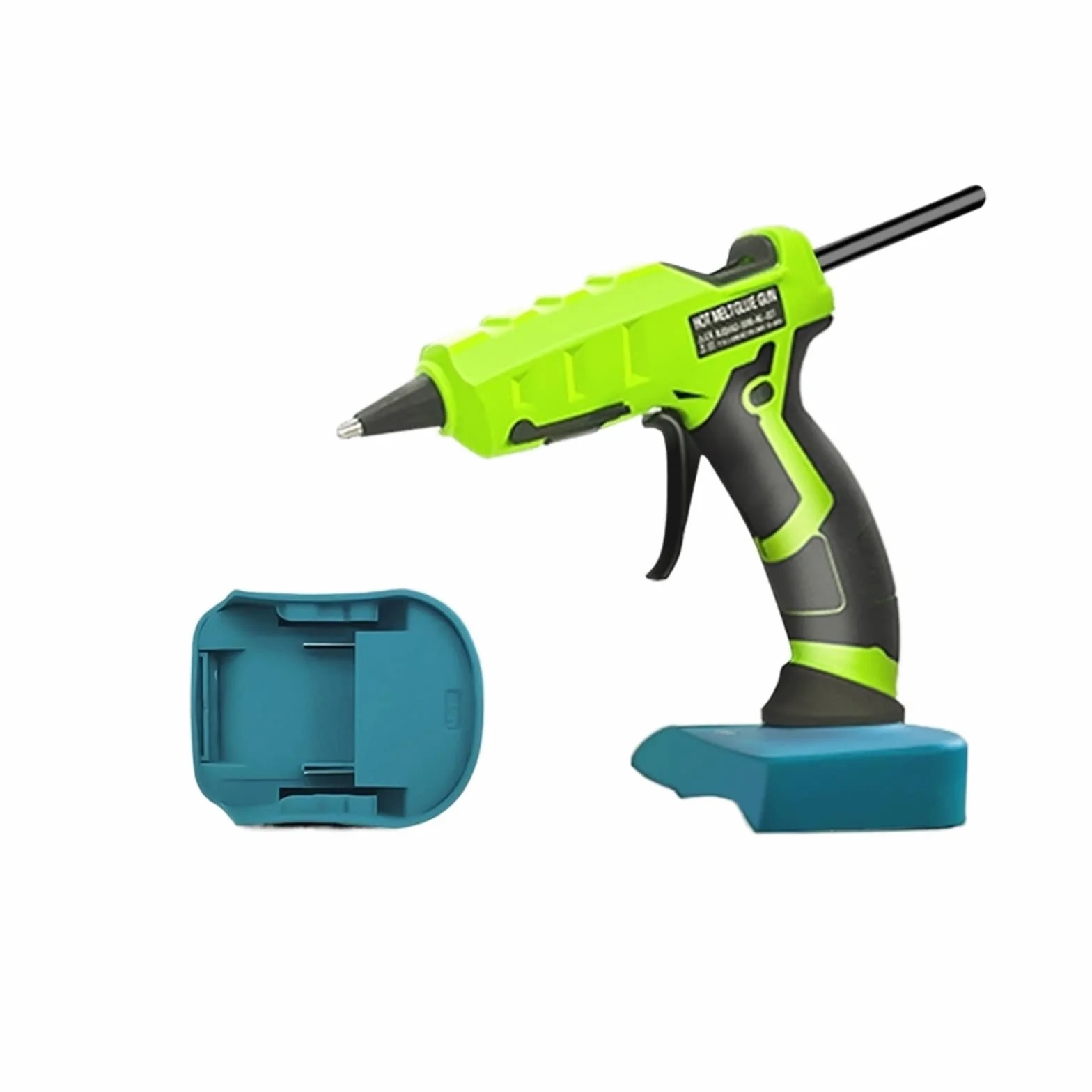 Elektryczny pistolet do klejenia na gorąco bezprzewodowy do akumulatora DIY spawanie gorąca wiatrówka z 30 szt. 7mm klej w sztyfcie(C2)