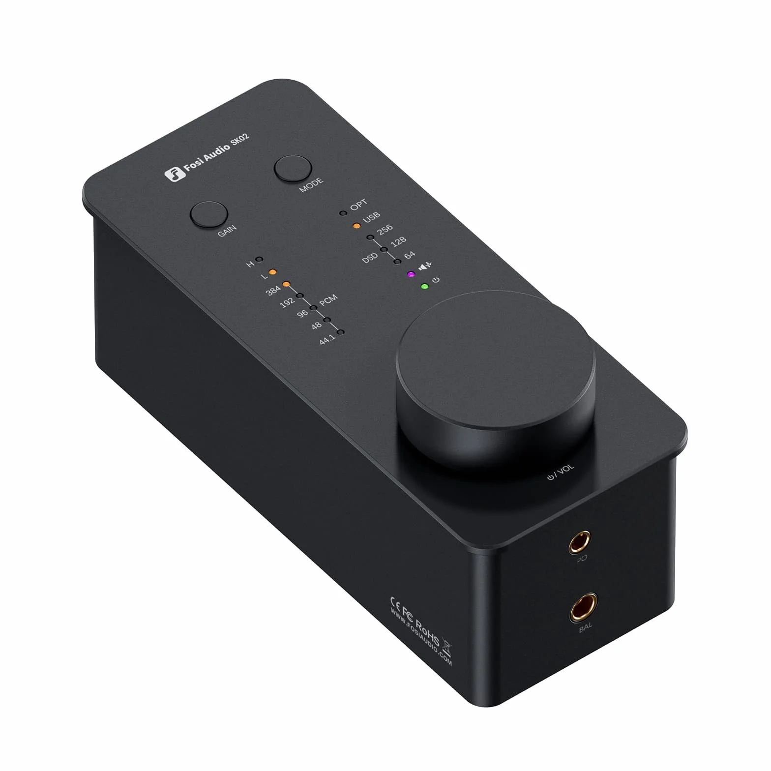 Fosi Audio SK02 DAC Amp Wzmacniacz słuchawkowy Desktop USB C AUX 4,4 mm Zbalansowany