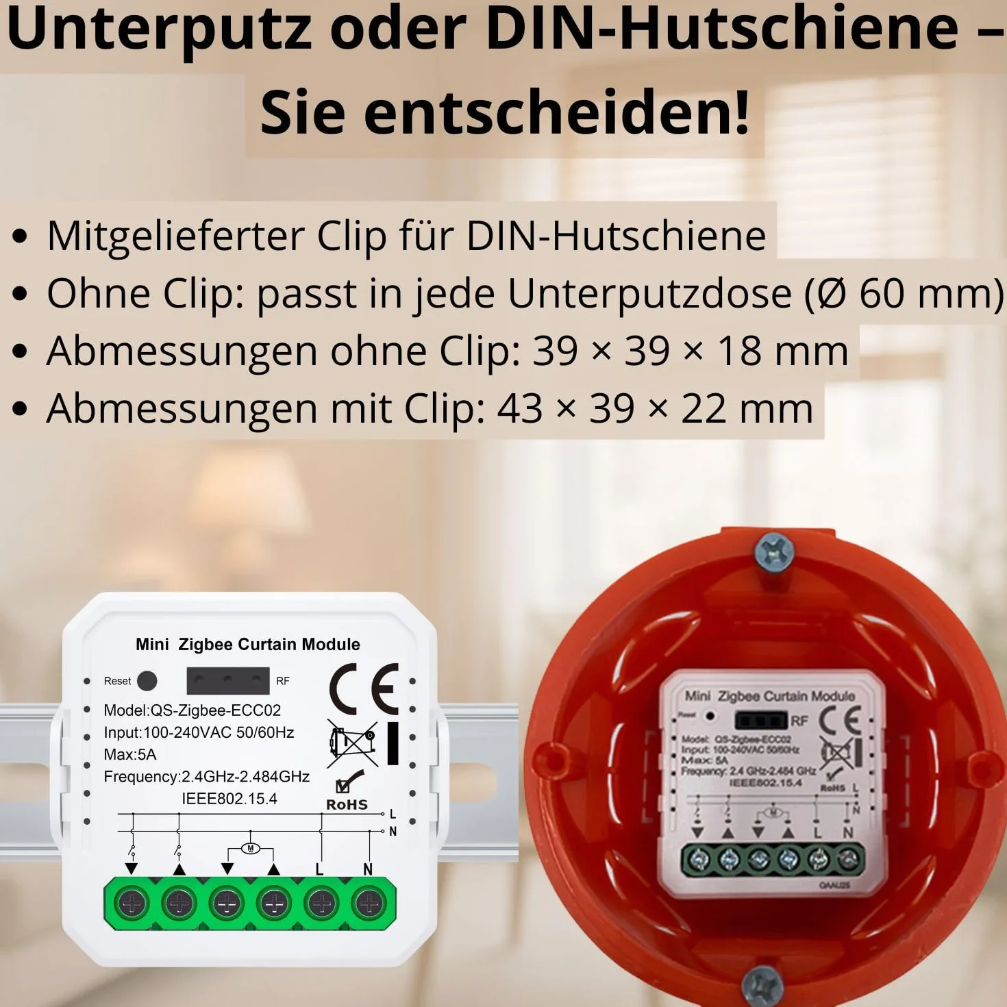 Sterownik rolet Tuya Smart LIfe ZIGBEE 3.0 MINI Procentowy V3