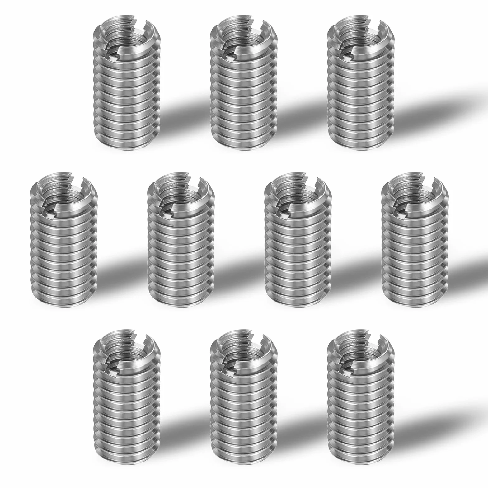 10 sztuk M8 na M6 wkładki gwintowane, 15 mm, adapter gwintowany, tuleja gwintowana, stal nierdzewna, nakrętki wkręcane szybkogwintowane, nakrętki wkręcane do naprawy gwintów