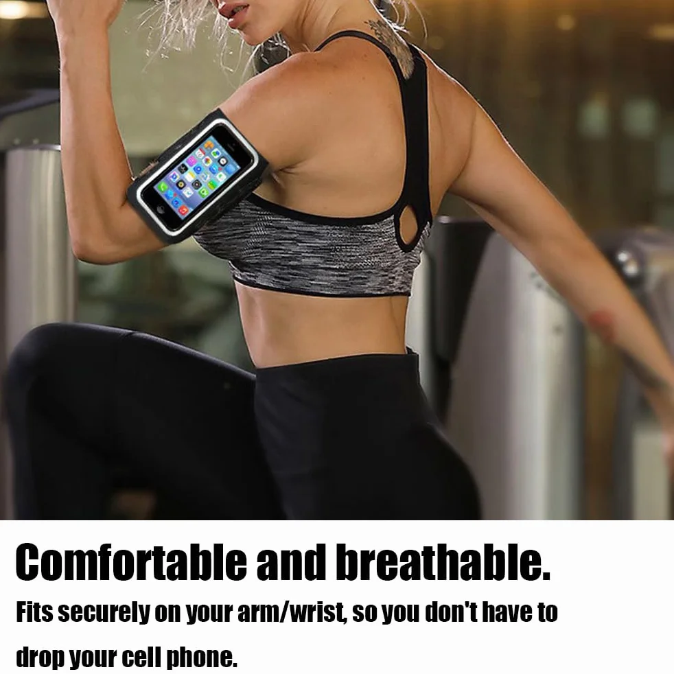 Pokrowiec do biegania na telefon iPhone 15/14/13/12/11 Pro/X/8 Galaxy S24/S23/S22 FE Running Armband 4,7 cala