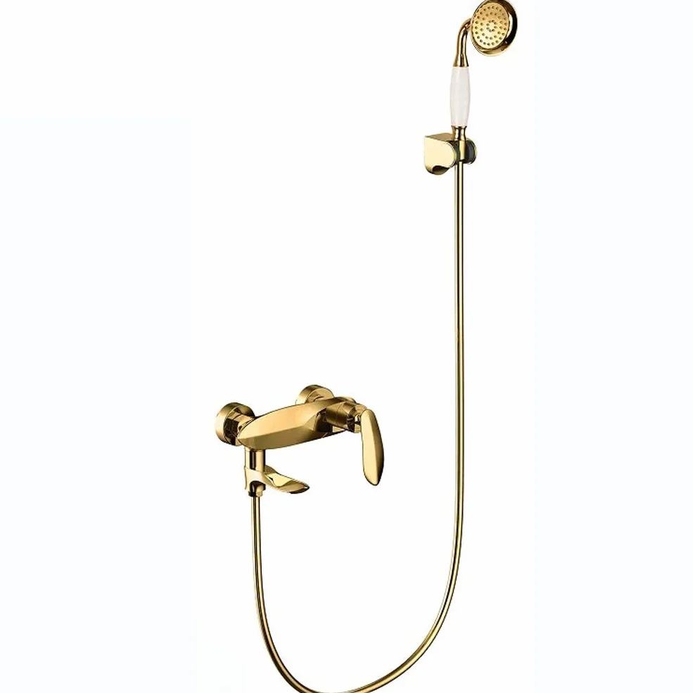 Bateria Wannowa Ścienna Bath Gold Bateria Wannowa Z Mieszaczem, Prysznic Z Słuchawką, Luksusowy Zestaw Prysznicowy