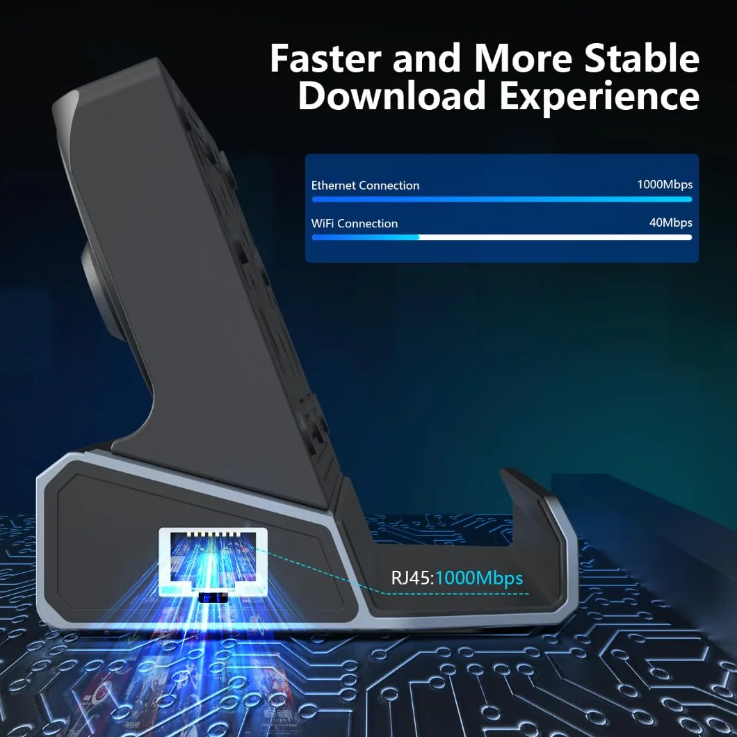 YCE Stacja dokująca 12 w 1 Podwójne wentylatory chłodzące HDMI 2.0 6 portów USB 1000 Mbps 100 W PD 40 Gb/s