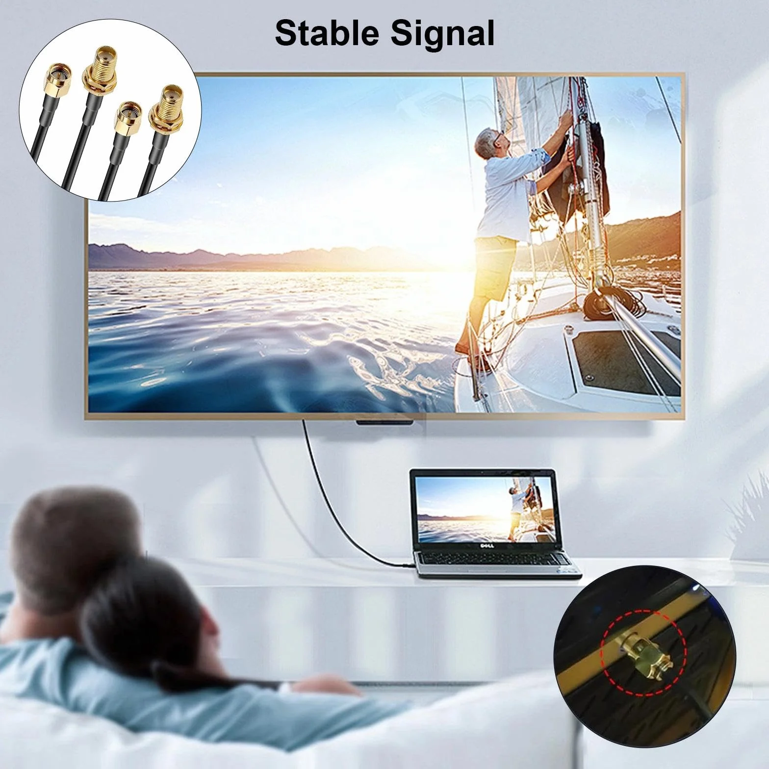 TNSLAND 2 sztuki SMA przedłużacze kabli antenowych RG174 koastalne kabel do anteny WLAN wtyk SMA na gniazdo SMA na 3 metry dla 4G LTE 5G Modem Router WIFI GPS SDR Radio, FPV kamera cofania