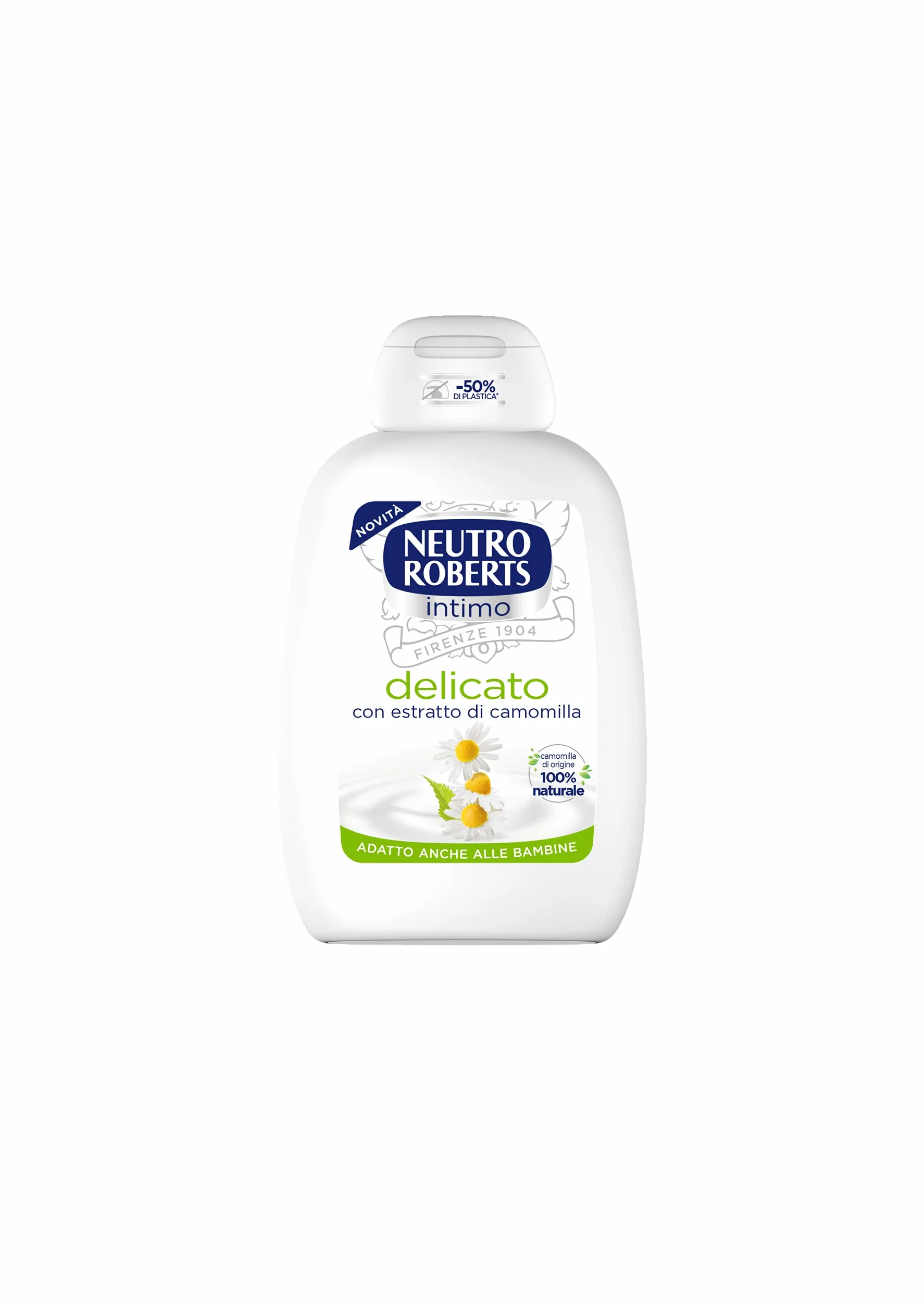 Neutralny Roberts, łagodny środek czyszczący, środek do higieny intymnej z rumiankiem, 100% naturalny - odpowiedni dla wrażliwych skóry, dla kobiet i dzieci - sprawdzony klinicznie - butelki 200 ml