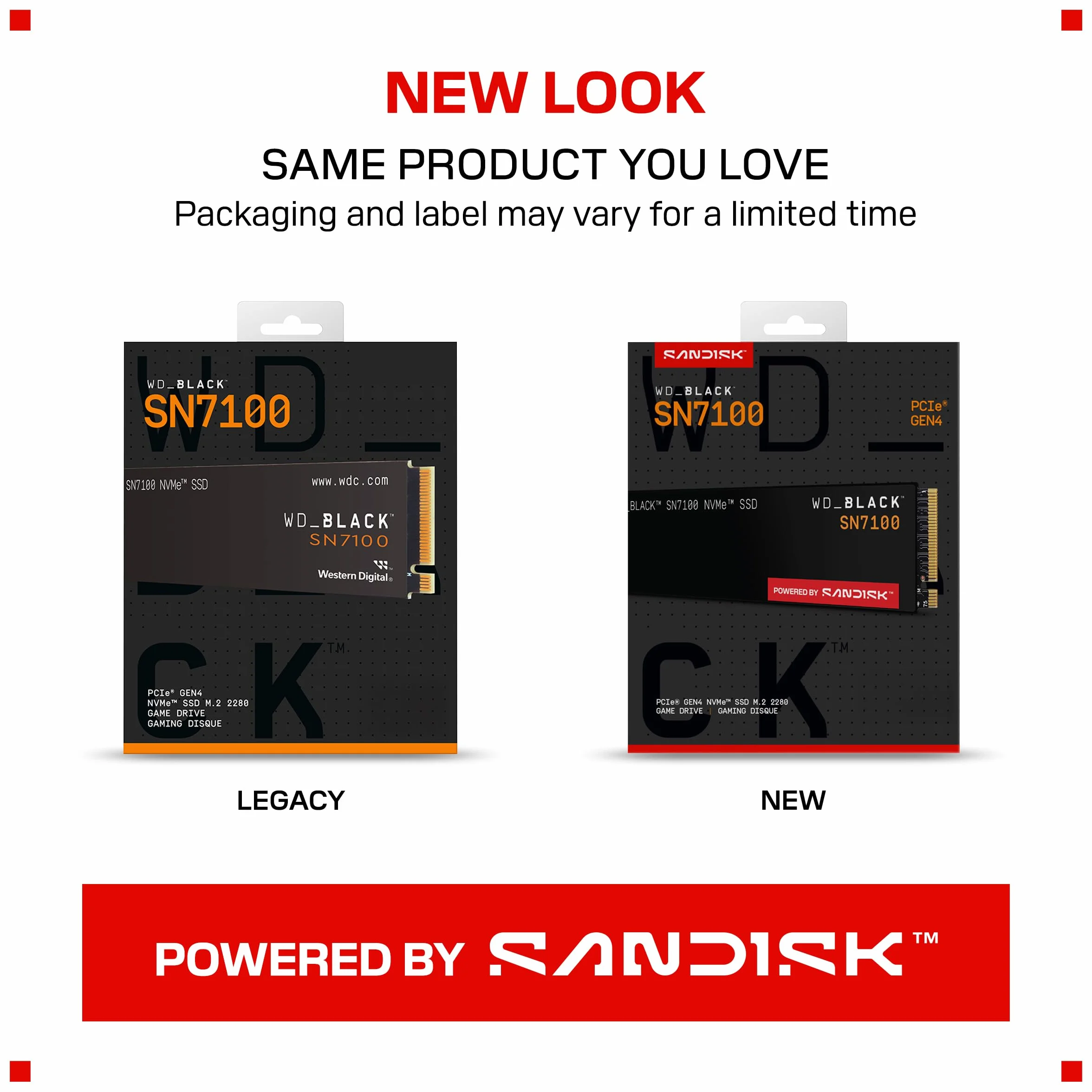 WD_BLACK SN7100 1 TB NVMe SSD M.2 2280 Next Gen TLC 3D NAND