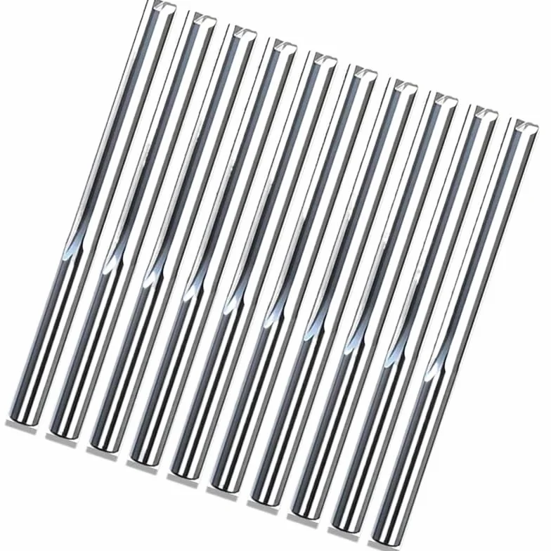 10 szt. 3,175 mm 4 mm 6 mm 8 mm Dwuostrzowe proste frezy czołowe do drewna, grawerskie CNC, frezy węglikowe(4X4X32X55)
