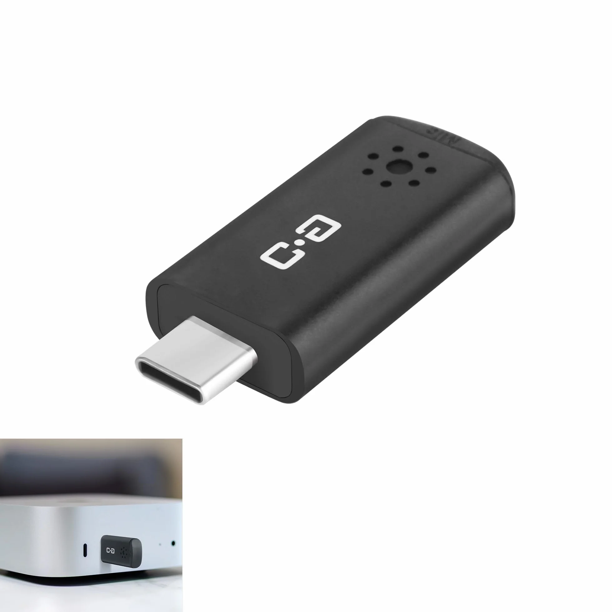 DUNGZDUZ Mikrofon USB C Mini do Mac mini M4/M4 Pro i MacBooka, mikrofon pojemnościowy typu plug-and-play, kompaktowy i przenośny, czysty dźwięk do pracy i nauki